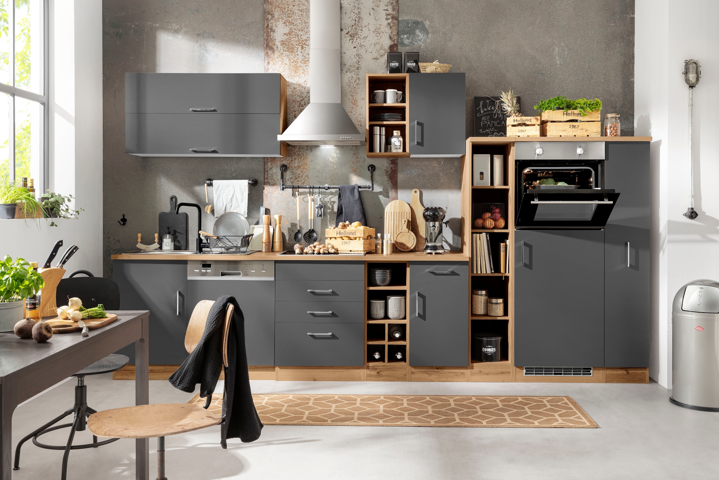 KOCHSTATION Backofen/Kühlumbauschrank »KS-Colmar«, 60 cm breit, 165 cm hoch, für Einbaukühlschrank und Einbaubackofen