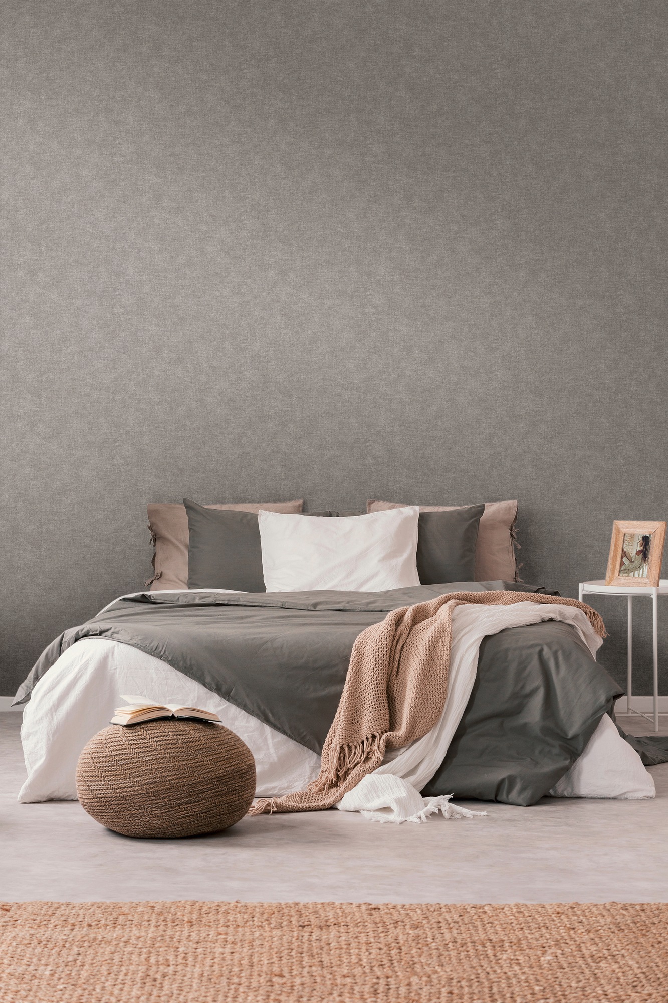 living walls Vliestapete »Smart Surfaces einfarbige Tapete Unitapete Struktur-Optik Landhaus«, matt, Vliestapete Textil-Optik für Schlafzimmer Küche Wohnzimmer Uni Design