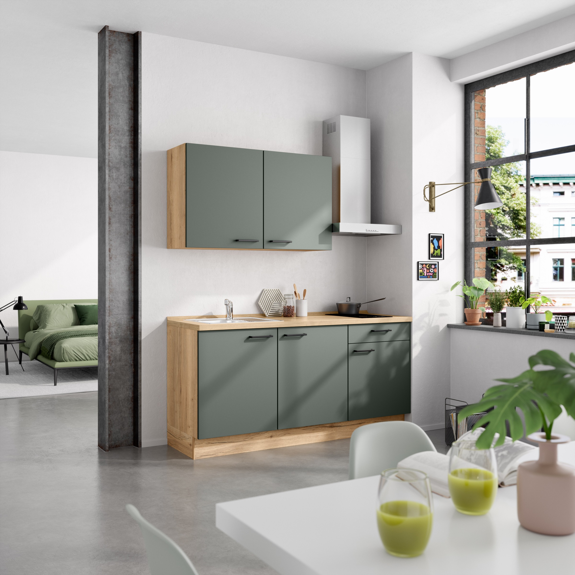 nobilia® Küchenzeile »"Easytouch I"«, vormontiert, Ausrichtung wählbar, Breite 180 cm, wahlw. mit E-Geräten