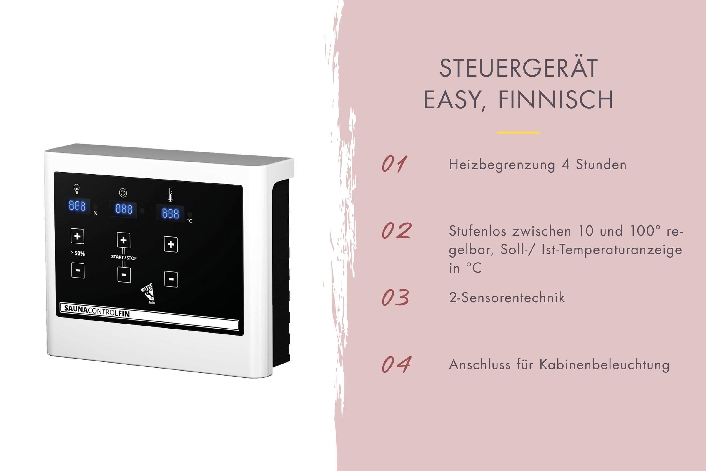 Karibu Sauna »Sanna 2«, 9-kW-Ofen mit externer Steuerung
