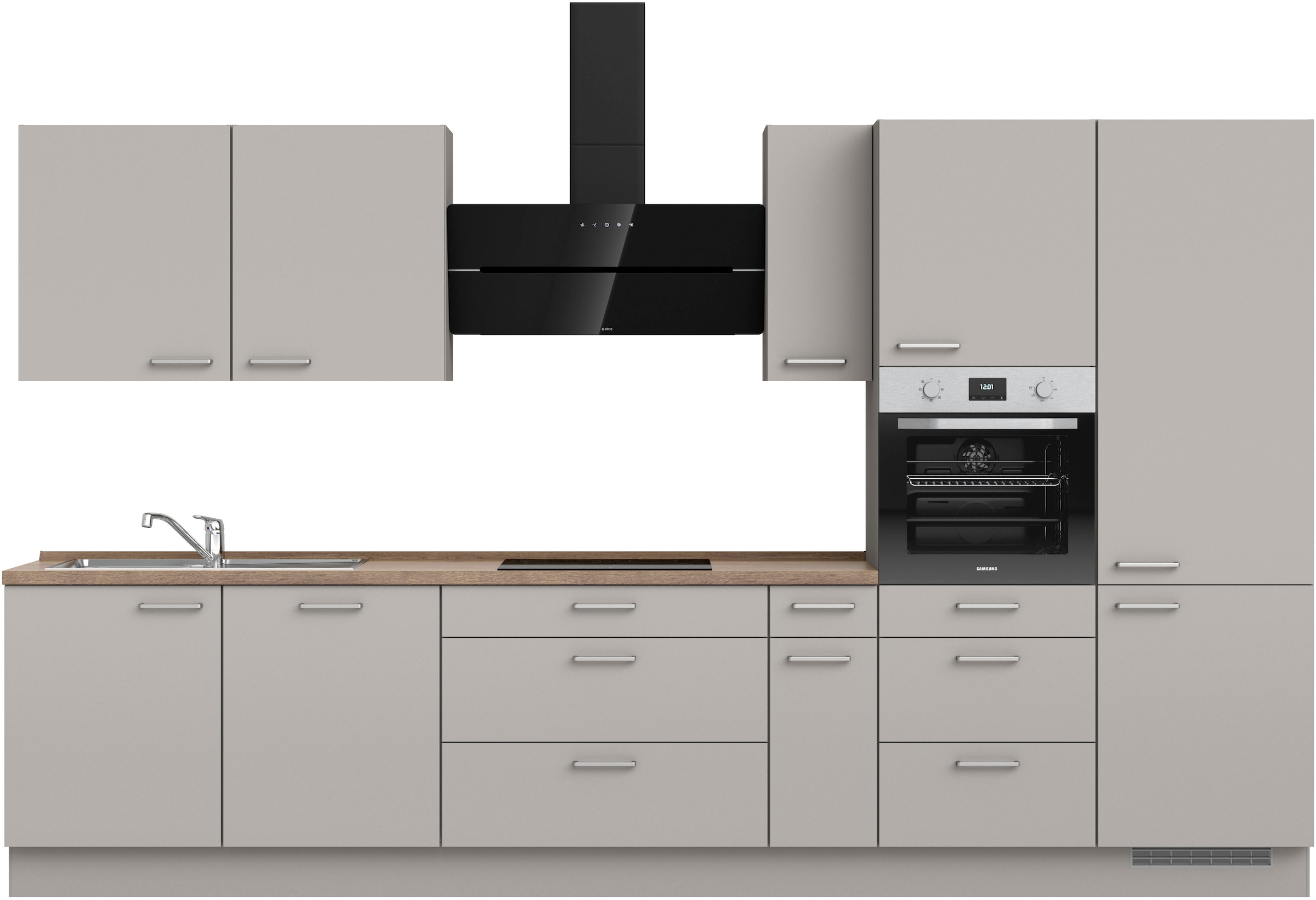 nobilia Küchenzeile ""Touch II", NEU: individuell anpassbar mit gratis Profi-Beratung" vormontiert, Breite 360 cm, Ausrichtung wählbar, wahlw. mit E-Geräten