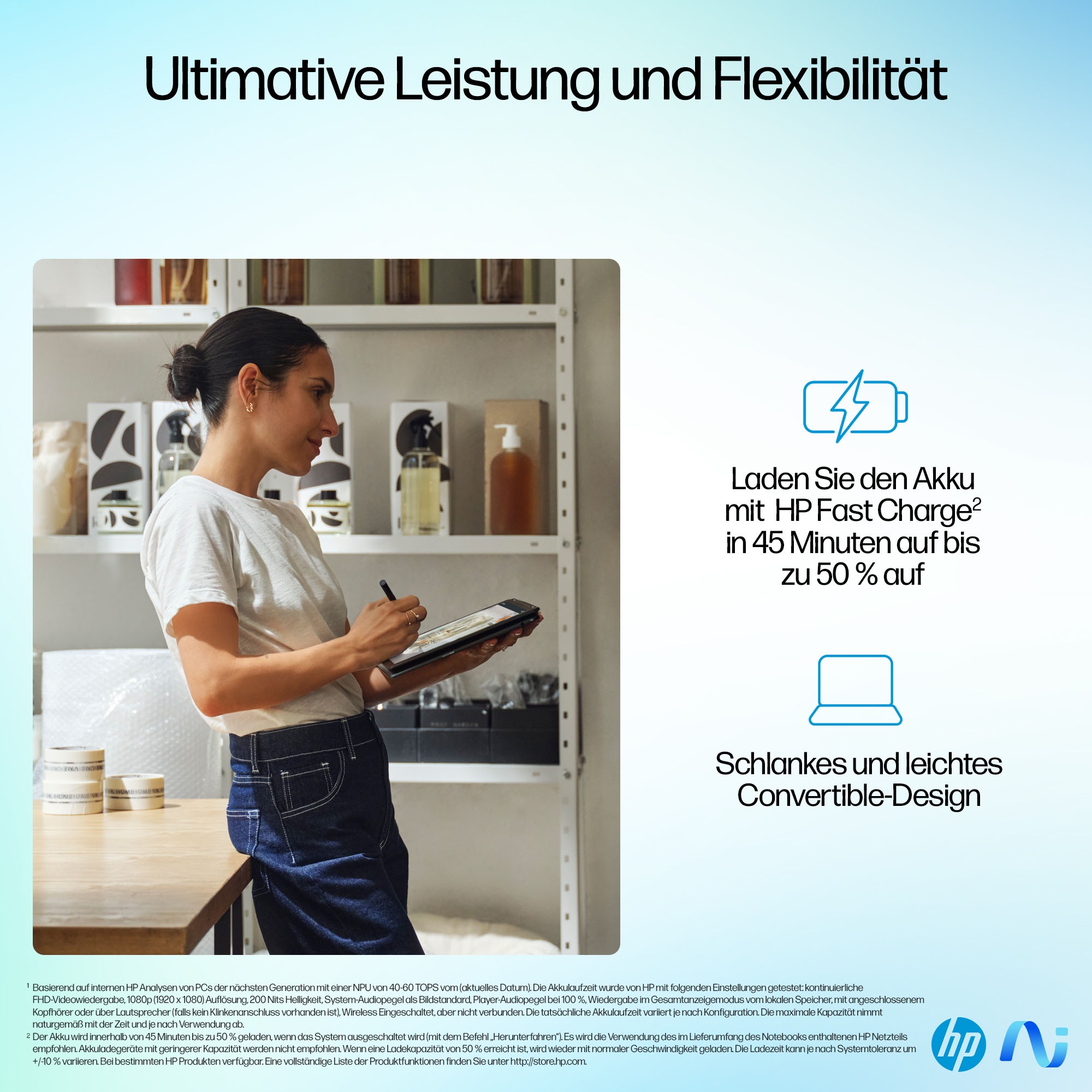 HP Convertible Notebook »HP OmniBook Flip 14-fh0079ng«, 35,6 cm, / 14 Zoll, Intel, Core Ultra 7, ARC, 2000 GB SSD