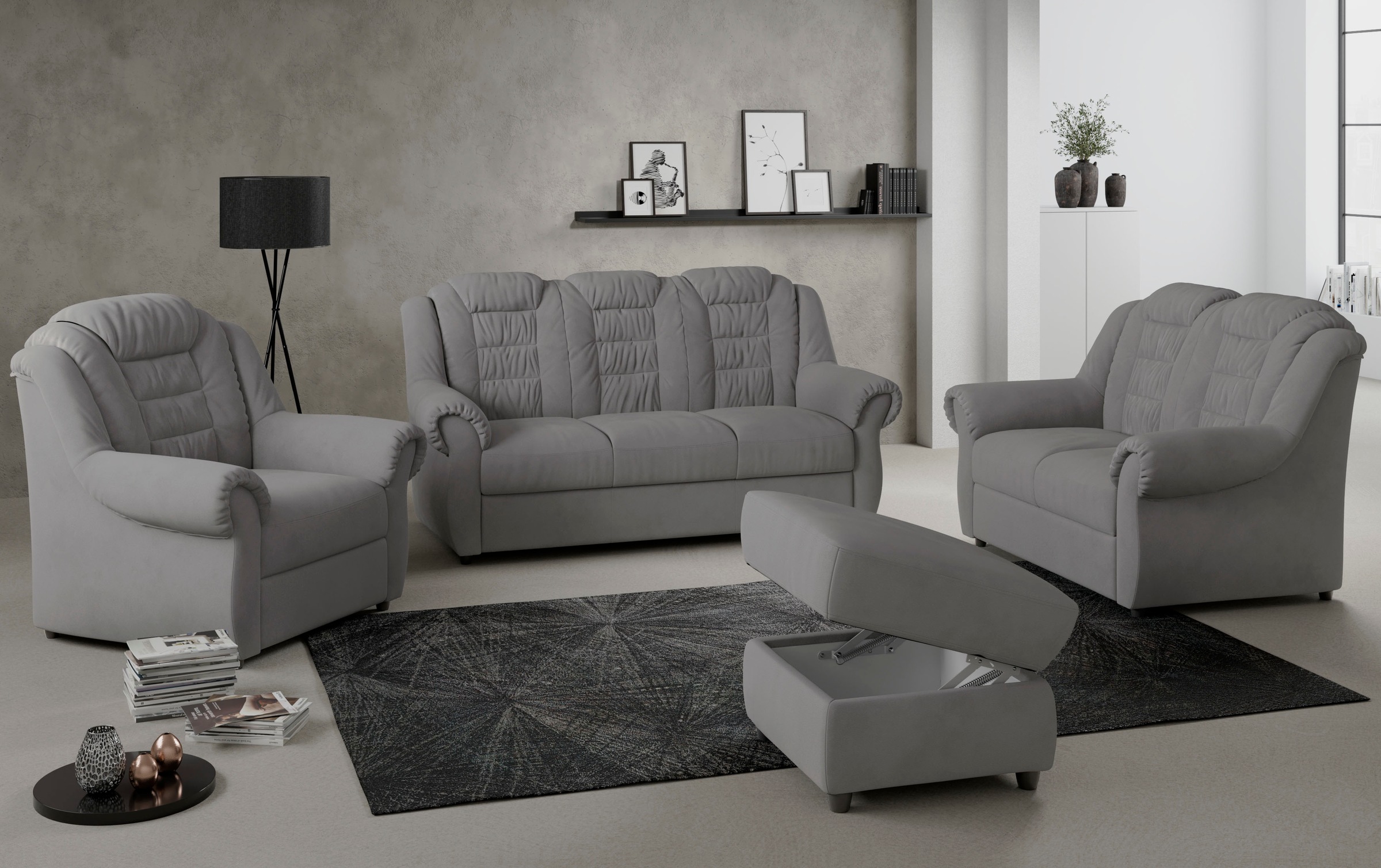 Home affaire 3-Sitzer »Boston«, mit hoher Rückenlehne in klassischem Design