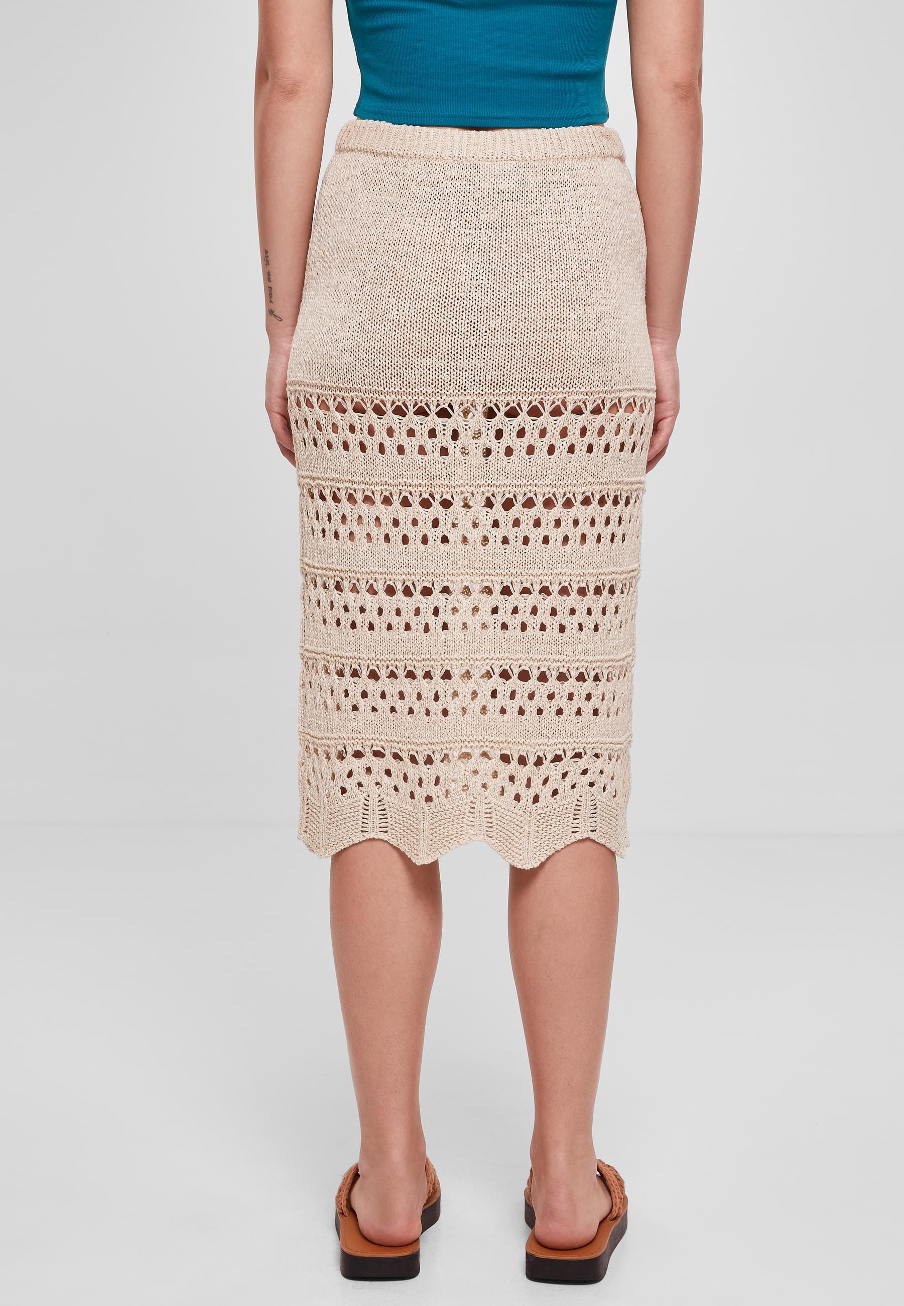 URBAN CLASSICS Sommerrock »Urban Classics Damen Ladies 3/4 Crochet Knit Skirt«, (1 tlg.)