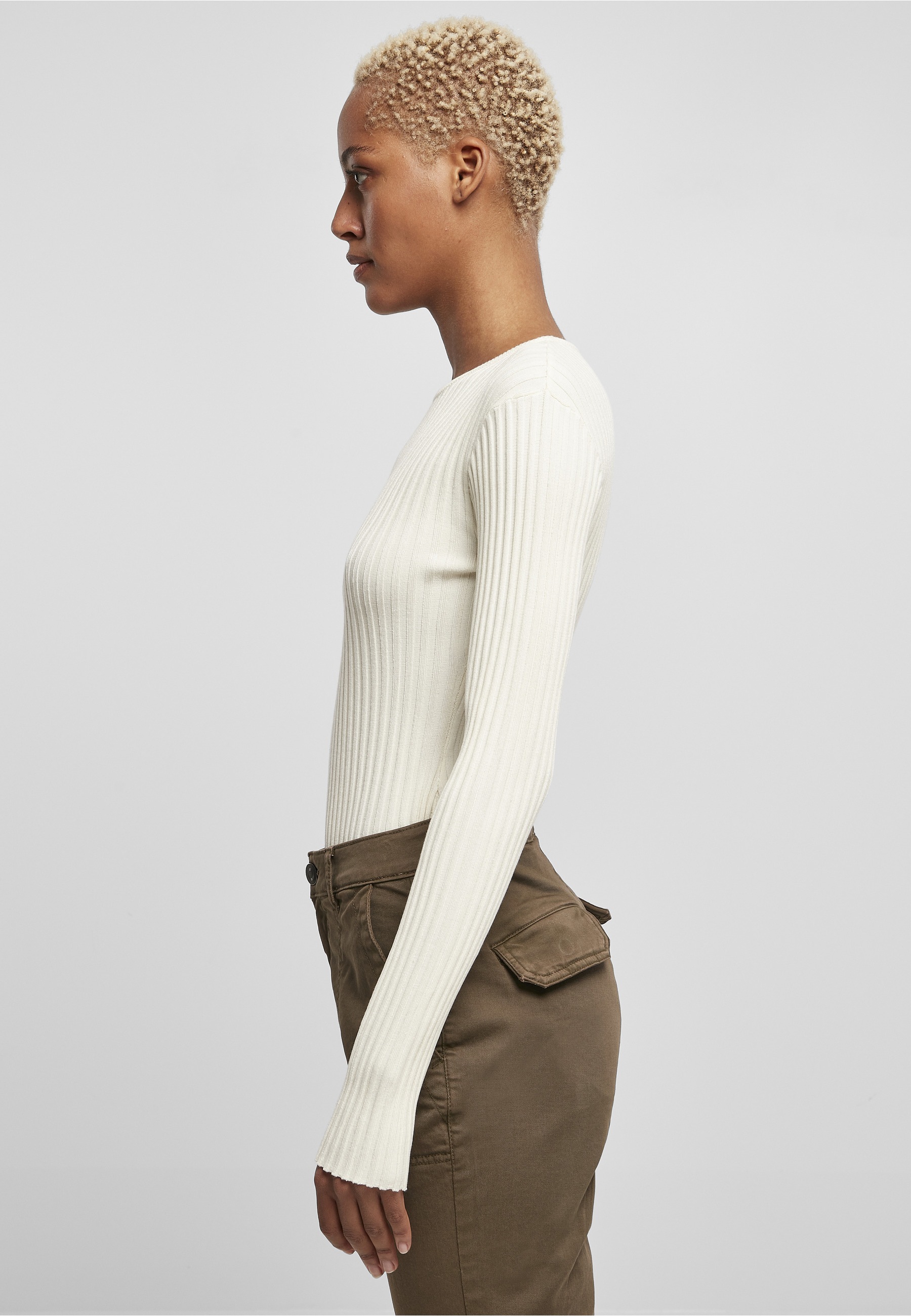 URBAN CLASSICS Langarmshirt »Urban Classics Damen Ladies Rib Knit Longsleeve Body« 1 Stk.