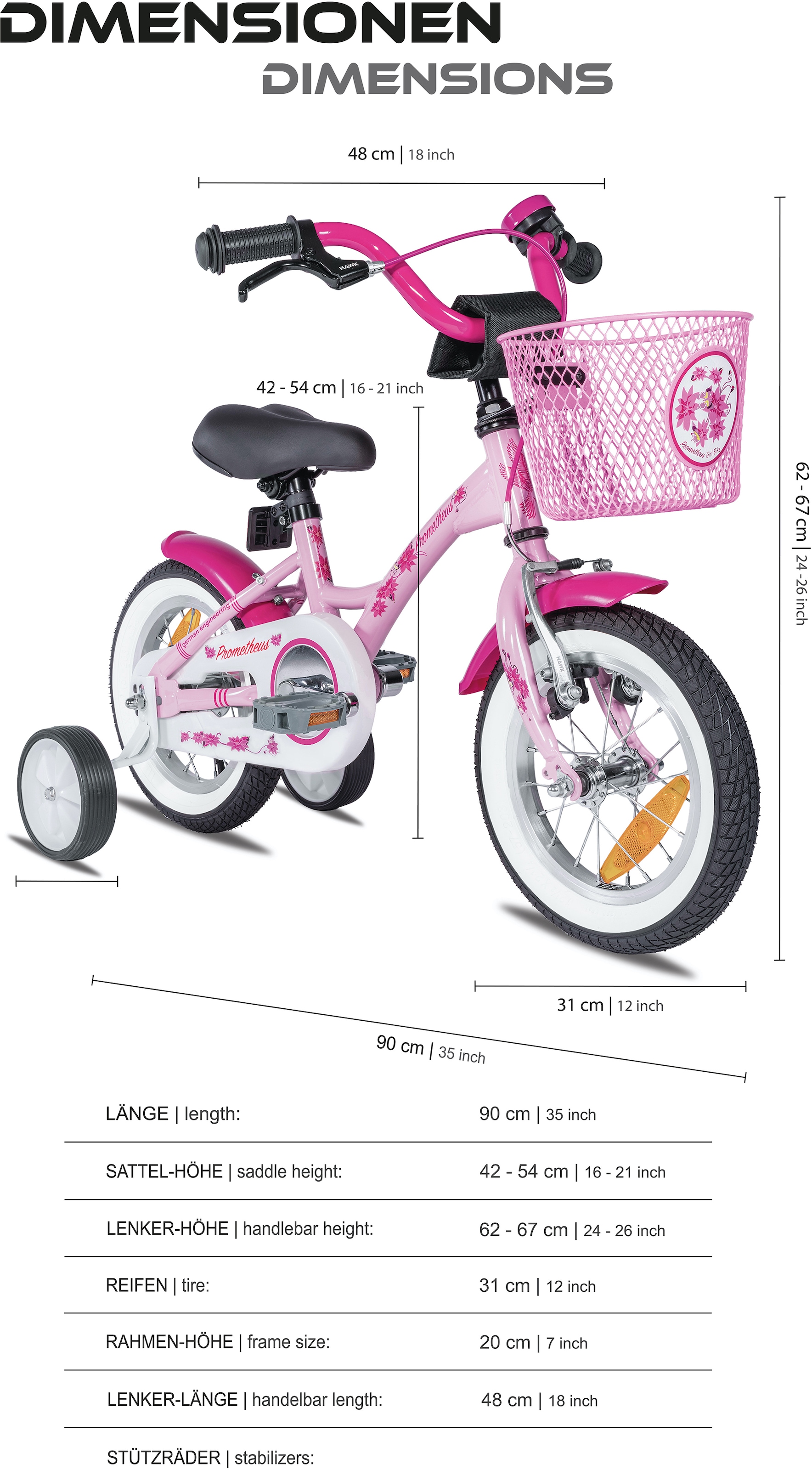 PROMETHEUS BICYCLES Kinderfahrrad »Hawk«, 1 Gang