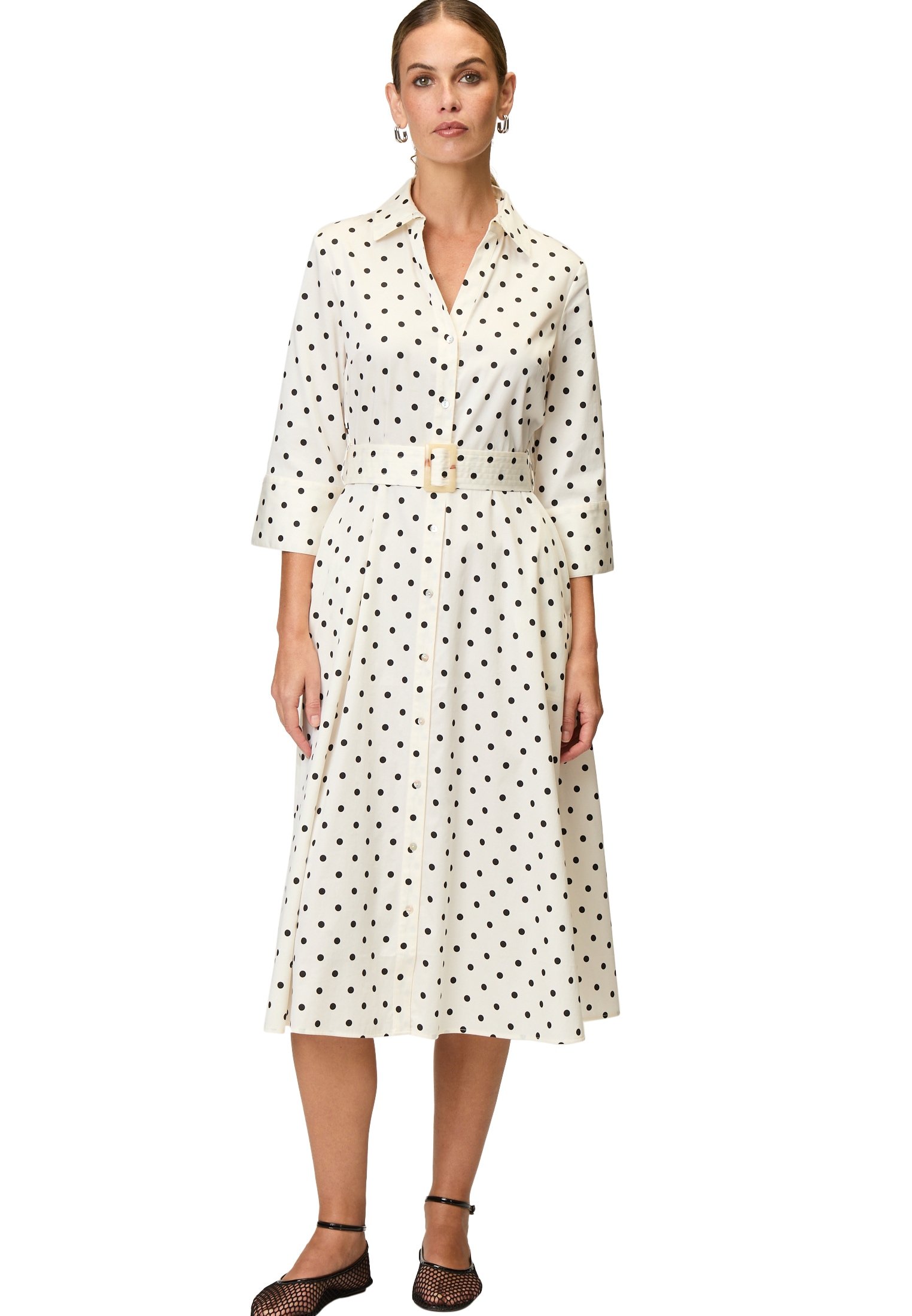 Zero Midikleid "zero Damen Sommerkleid Midikleid mit Punkten", Gürtel günstig online kaufen