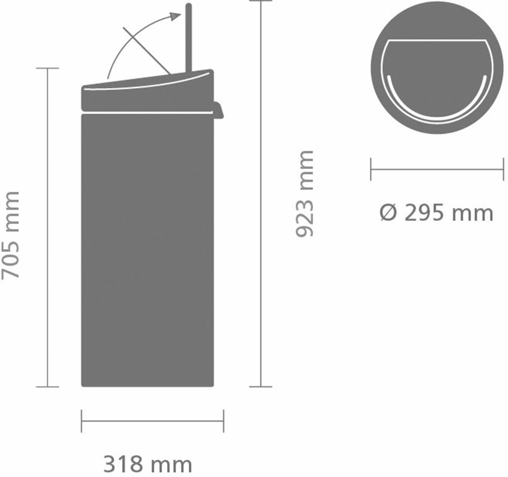 Brabantia Mülleimer »Touch Bin New, 30L«, Soft-Touch-Öffnungssystem