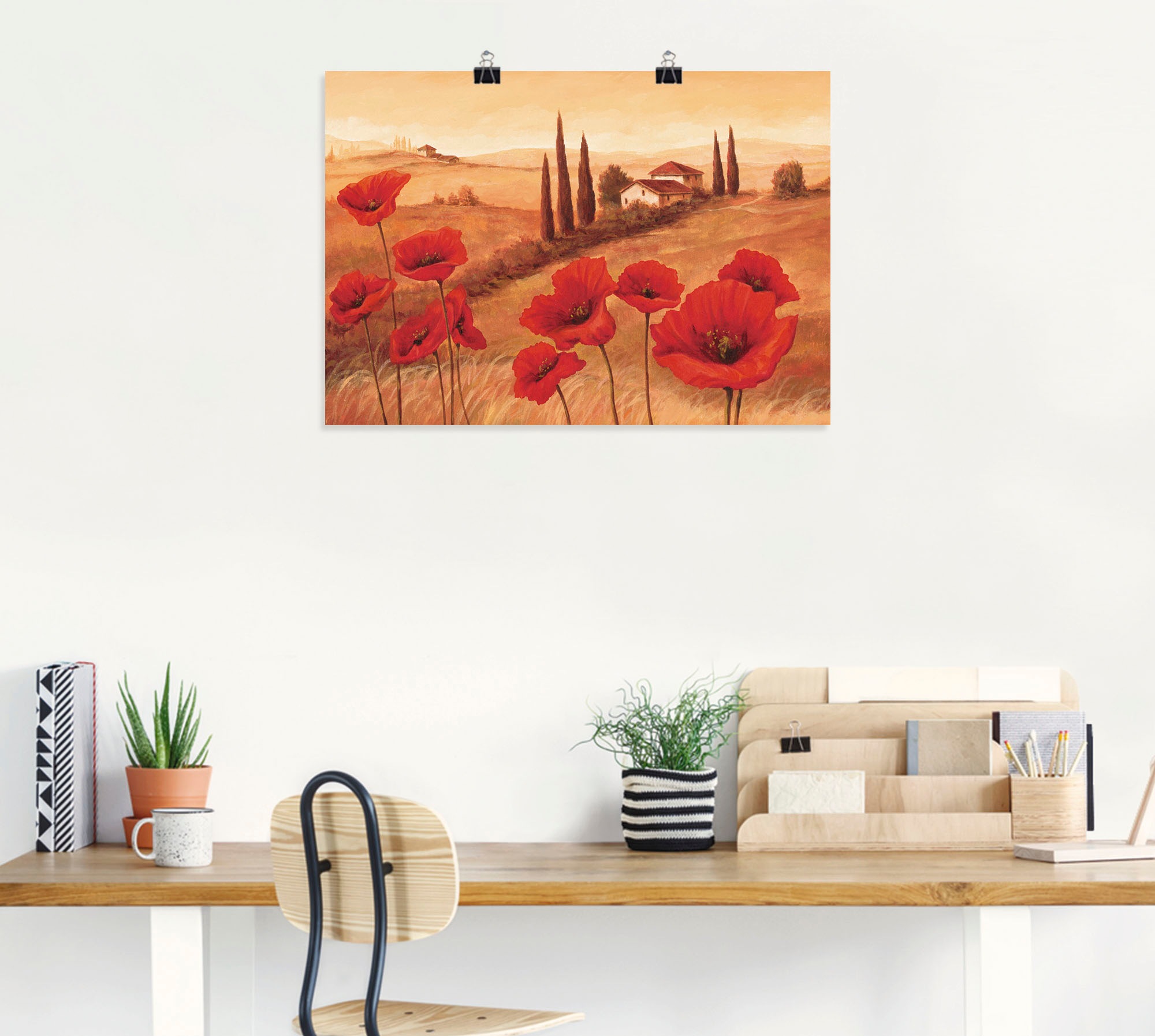 Artland Wandbild "Mohnblumen in der Toskana" Europa 1 Stk. tlg. als Leinwan günstig online kaufen