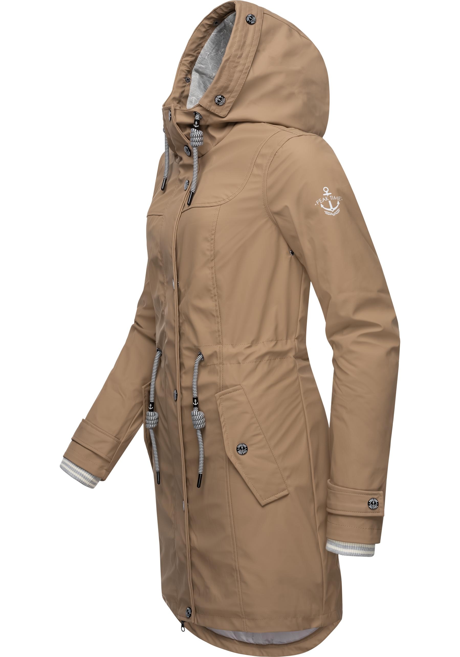 PEAK TIME Regenjacke "L60042" mit Kapuze stylisch taillierter Regenmantel f günstig online kaufen