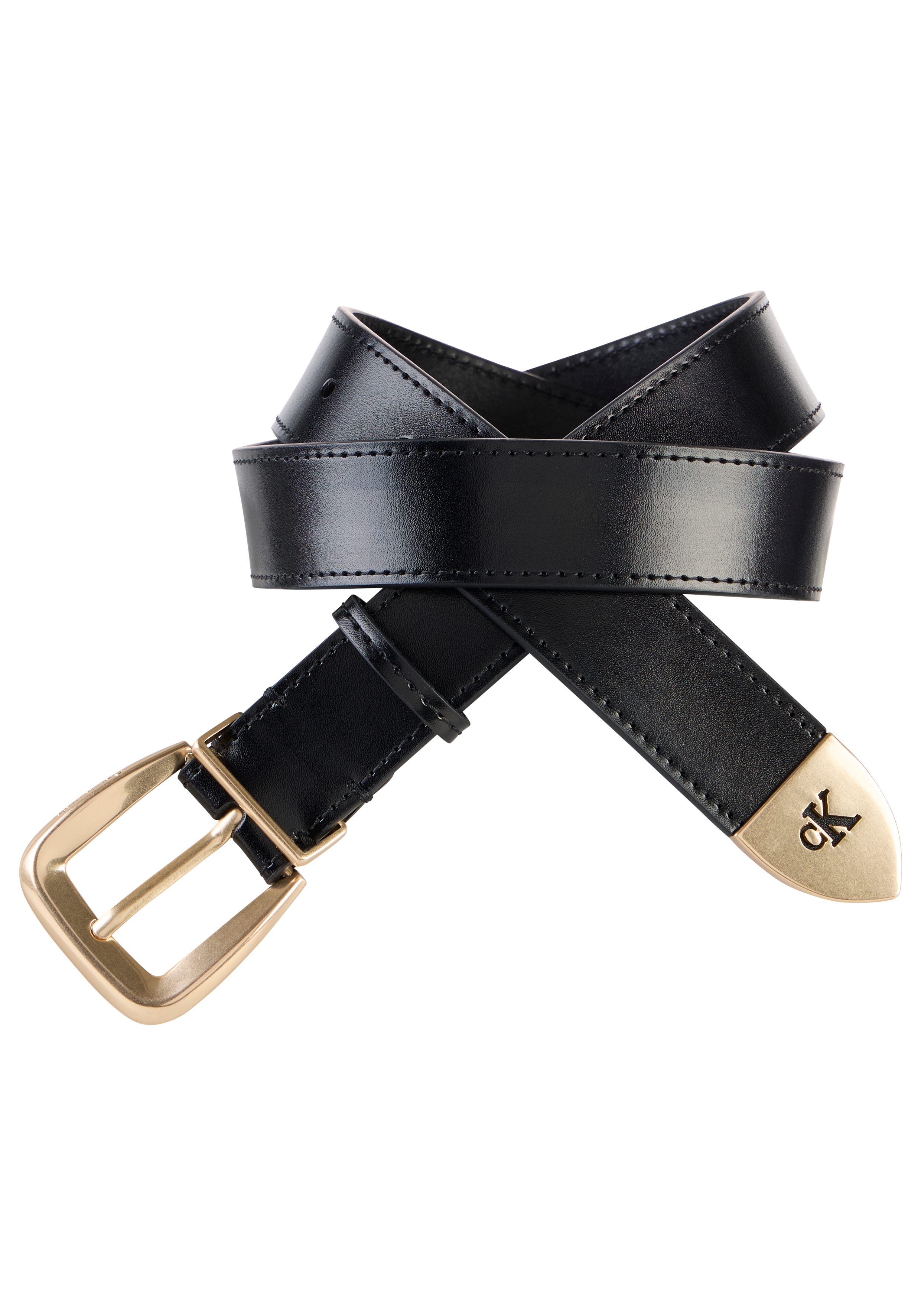 Calvin Klein Ledergürtel "HW END TIP BUCKLE BELT 30MM" Regular fit und größenverstellbar