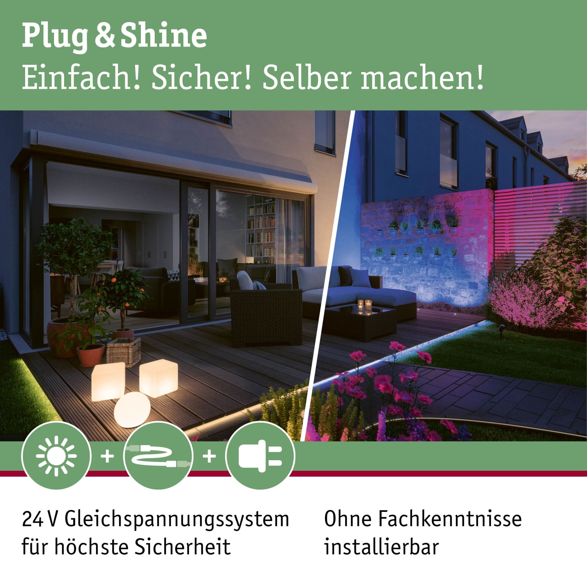 Paulmann LED-Lichterkette »Yuna IP44 Schwarz« 1 Stk.-flammig dimmbar
