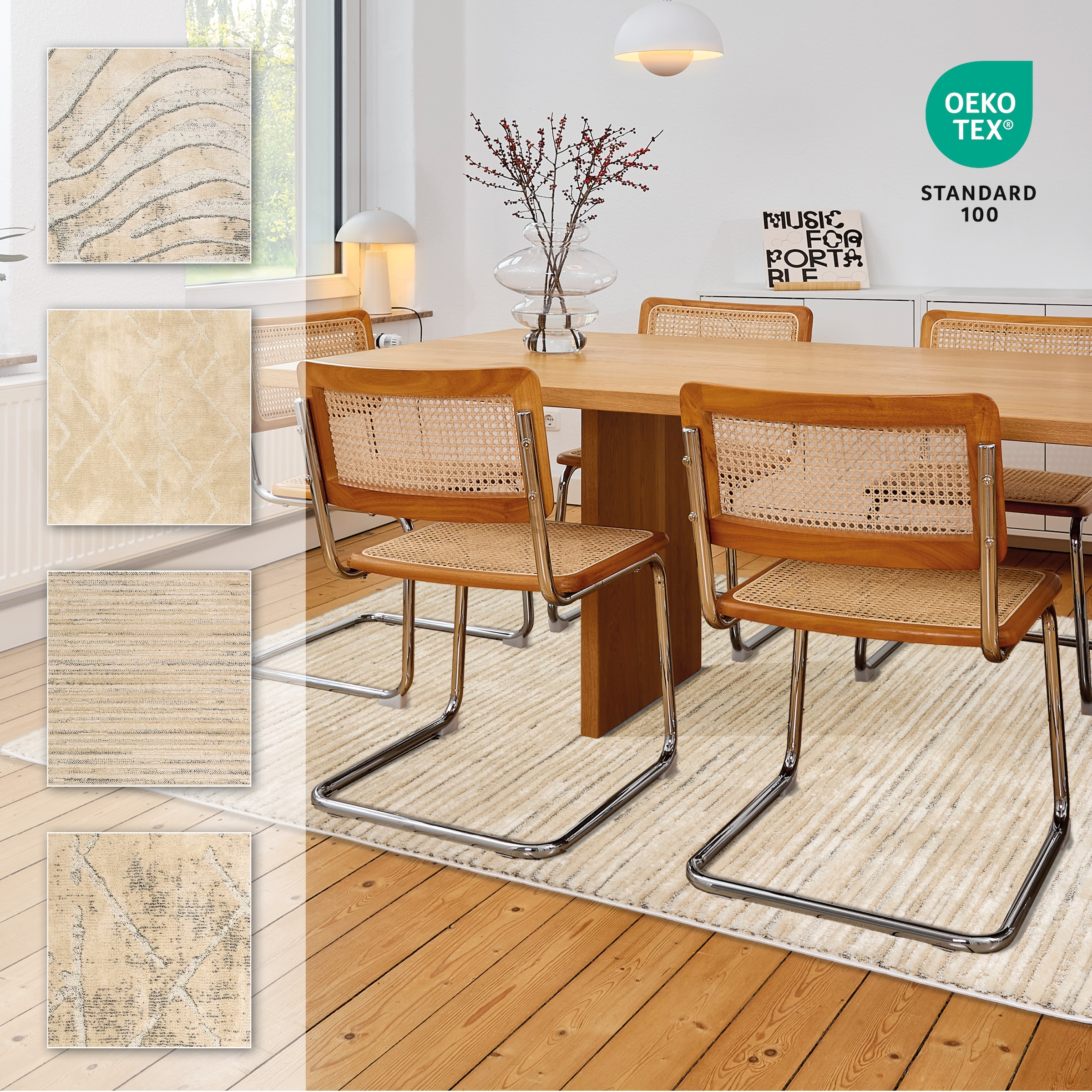 ASTRA Teppich »Lou 253«, rechteckig, 10 mm Höhe, Hoch Tief Struktur, Kurzflor, Wohnzimmer, Schlafzimmer