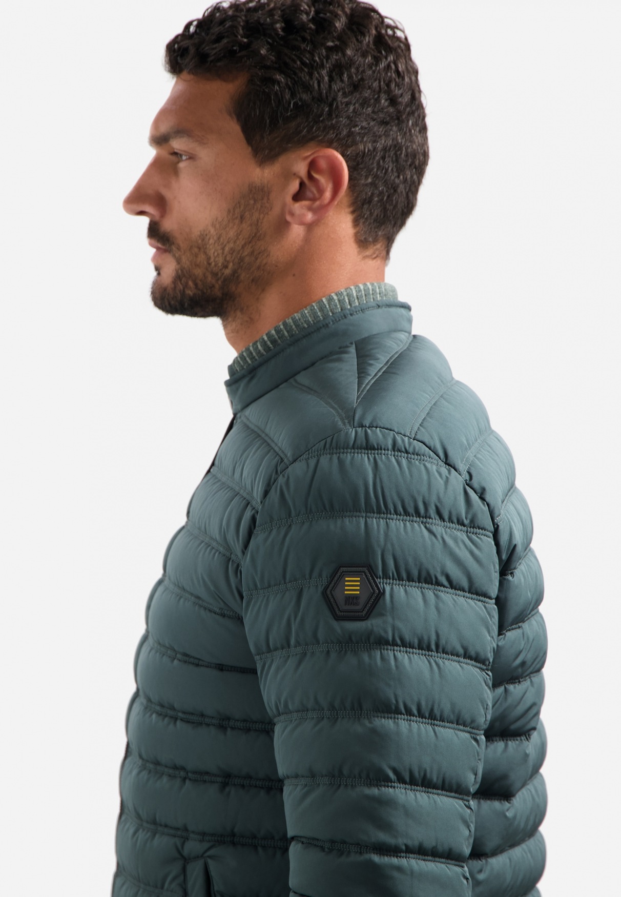 No Excess Short Fit Padded Jacket Dark Steel M 3