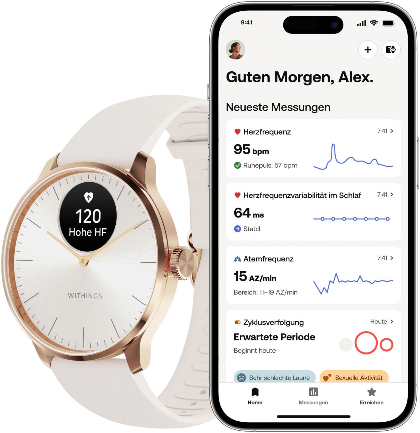 Withings Smartwatch »ScanWatch Light 37mm«, (/ 0,63 Zoll),)