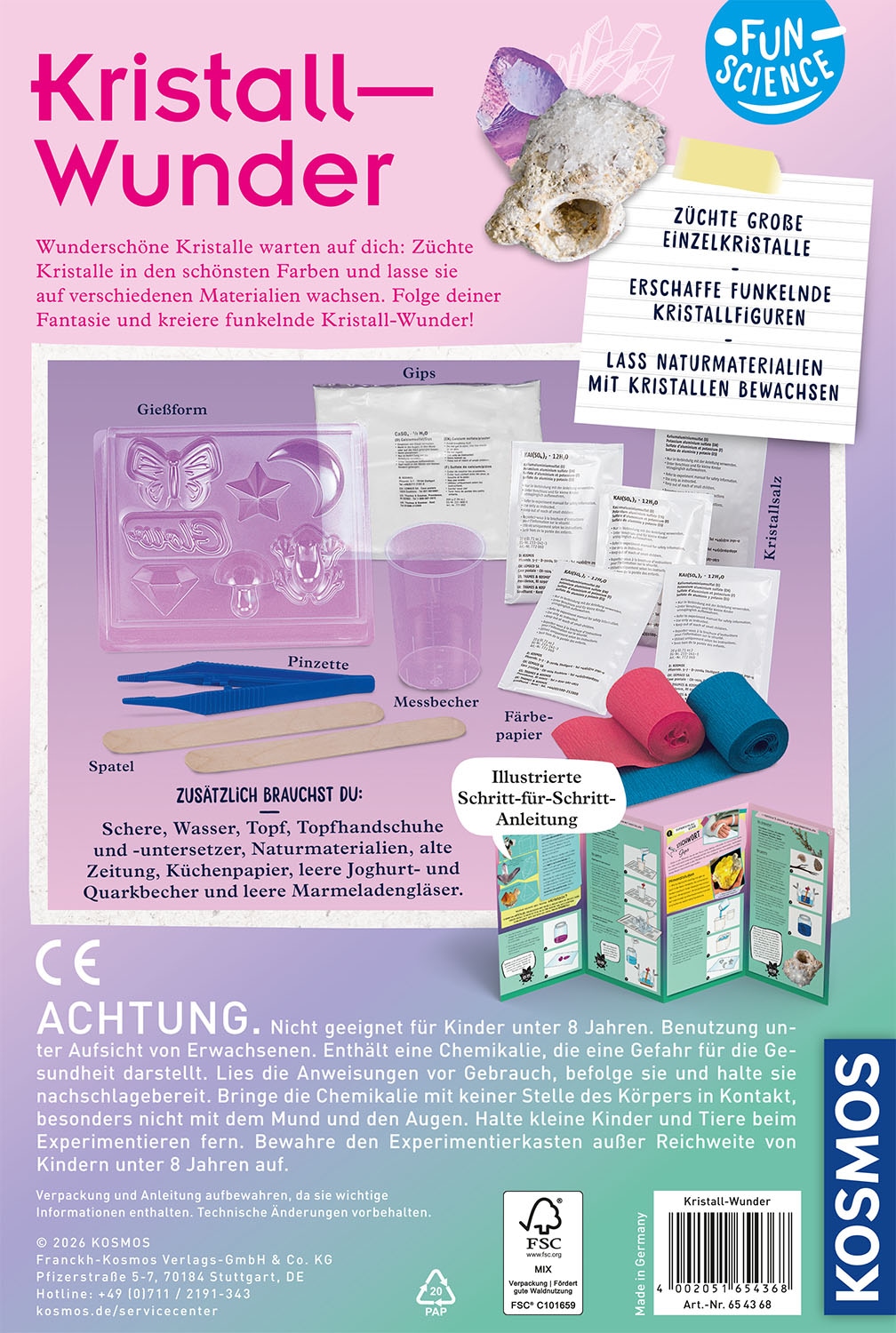 Kosmos Experimentierkasten »Fun Science Kristall-Wunder« Made in Germany