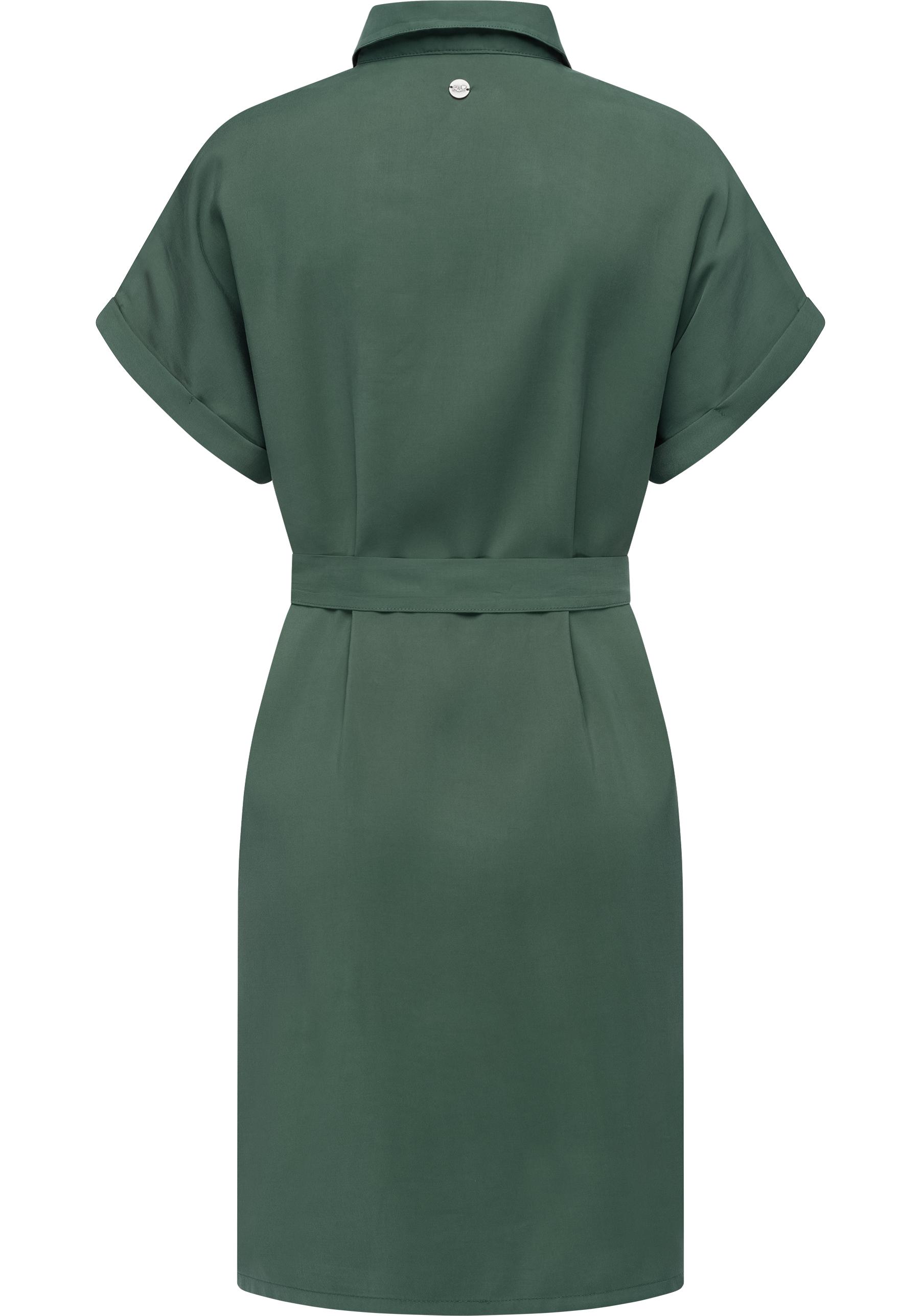 Thumbnail - Ragwear Blusenkleid "Manilla" Ohne Tasche Kurzarm Midikleid mit Taillengürtel