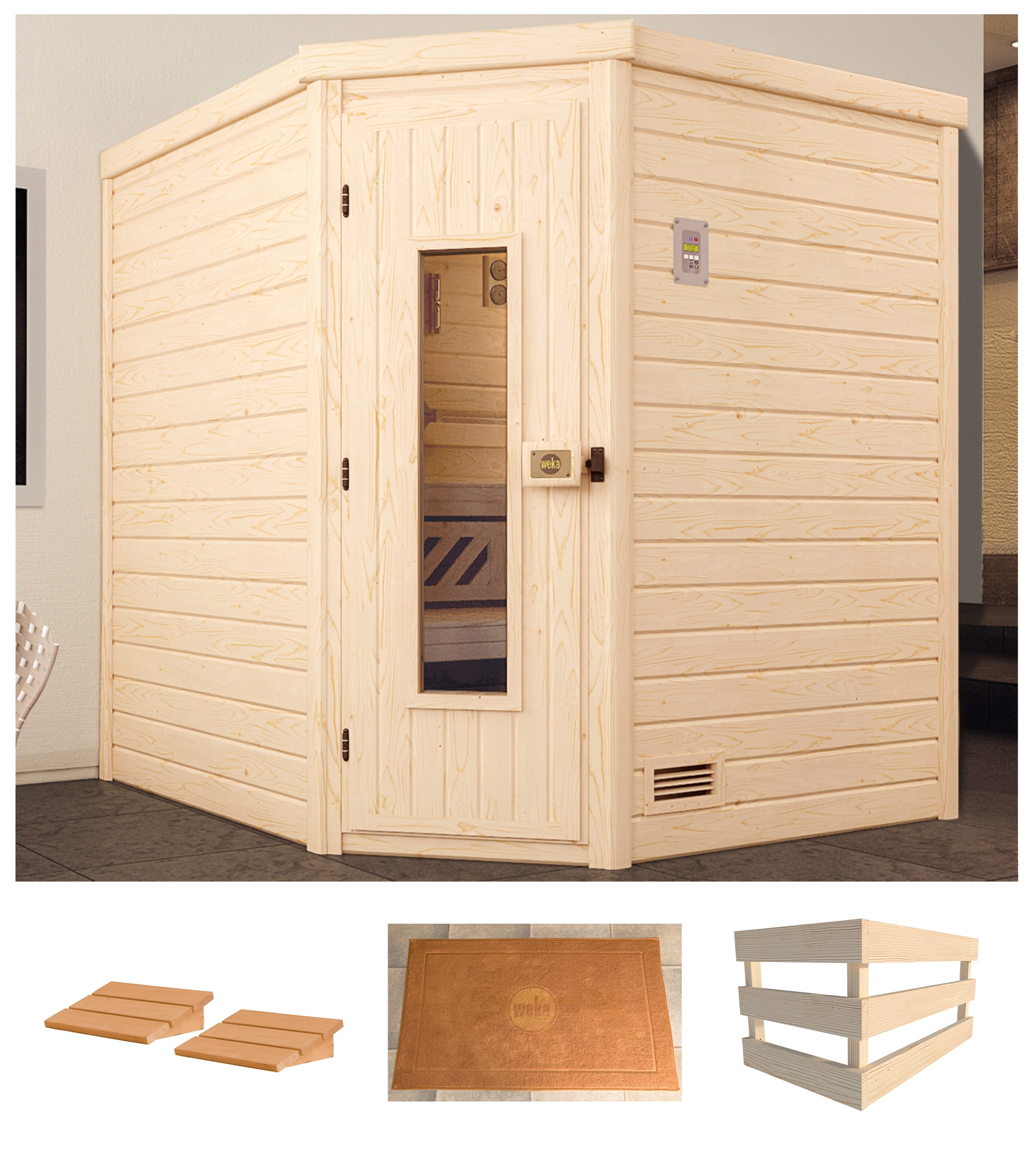 weka Sauna "Turku Eck 1" ohne Ofen
