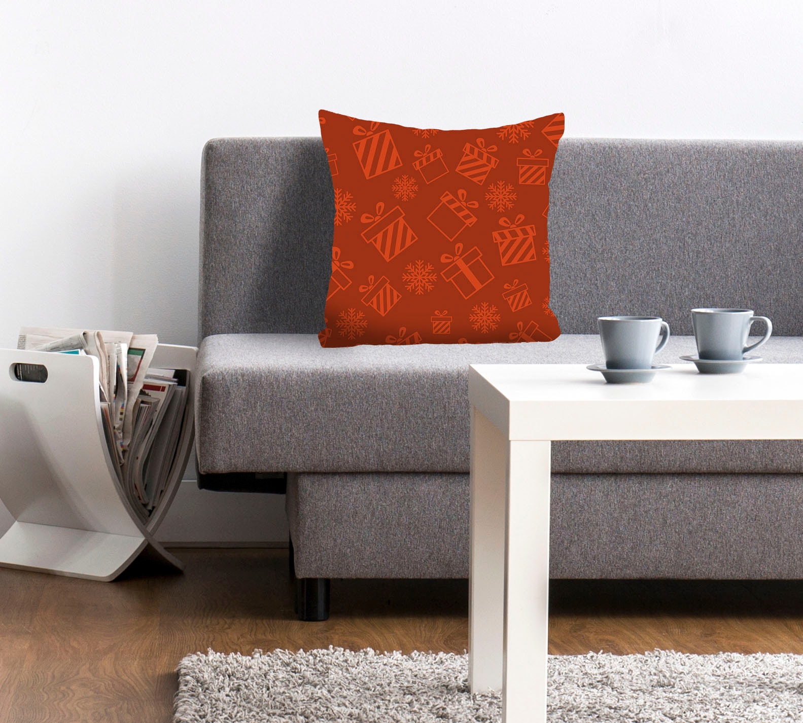 queence Dekokissen "Presents" mit roten Weihnachtsgeschenken günstig online kaufen