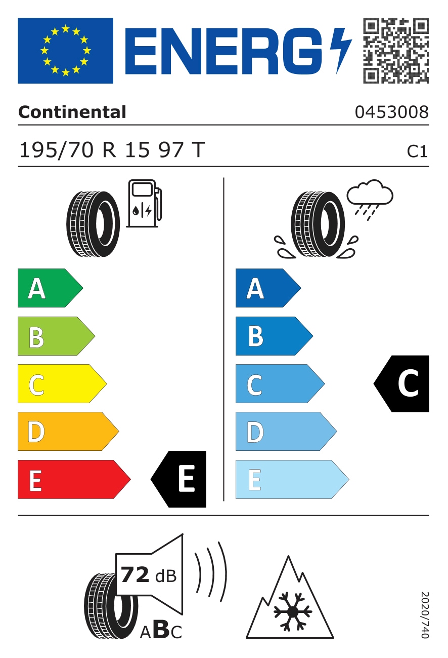 Winterreifen 97T 2«, | St.), günstig (1 CONTINENTAL 15 »VANCOWINTER BAUR 195/70R