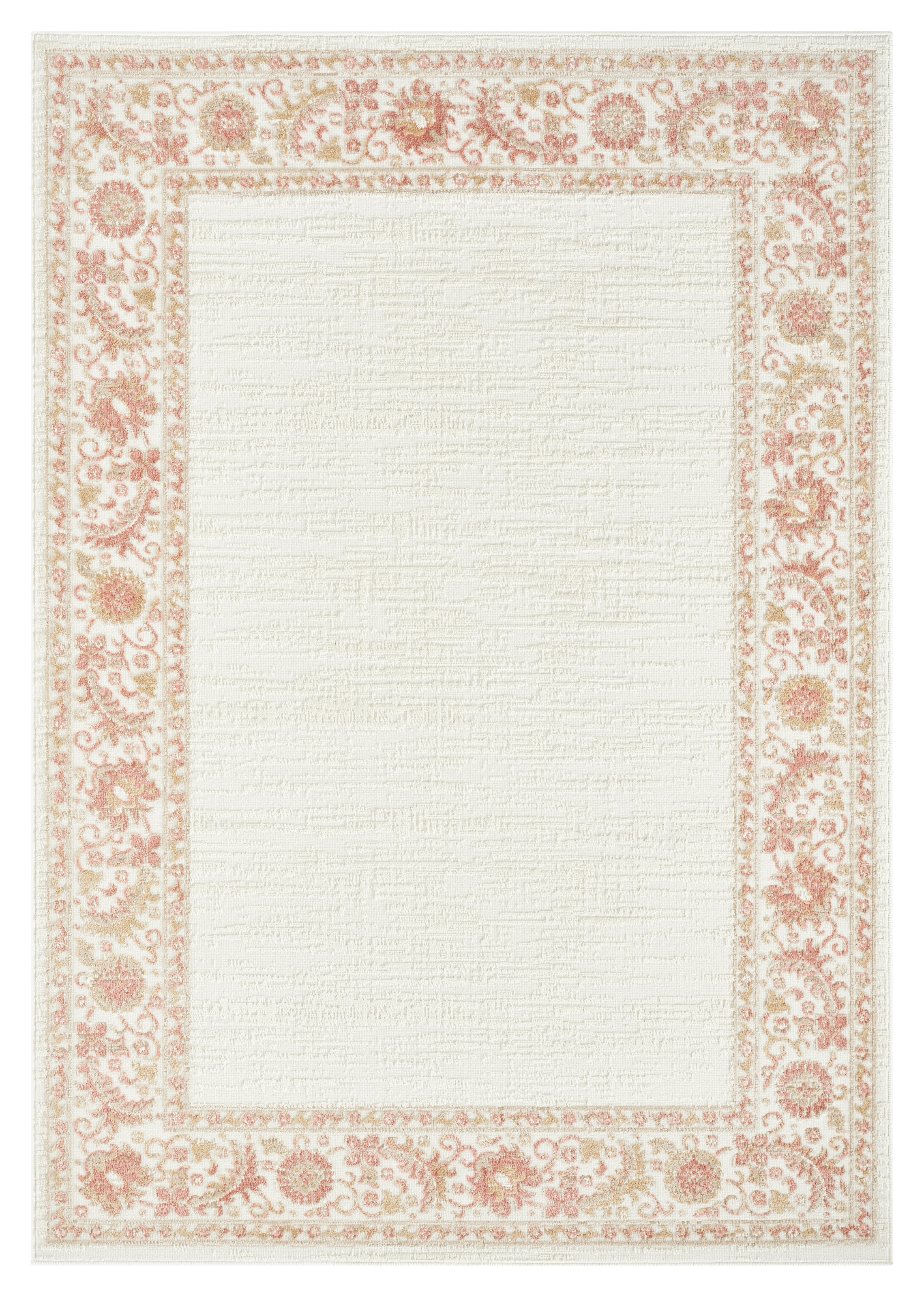 OTTO home Teppich »Fennia, Blumen-Motiv« rechteckig 7 mm Höhe Bordüre, Floral, meliert, Wohnzimmer, Schlafzimmer, Esszimmer