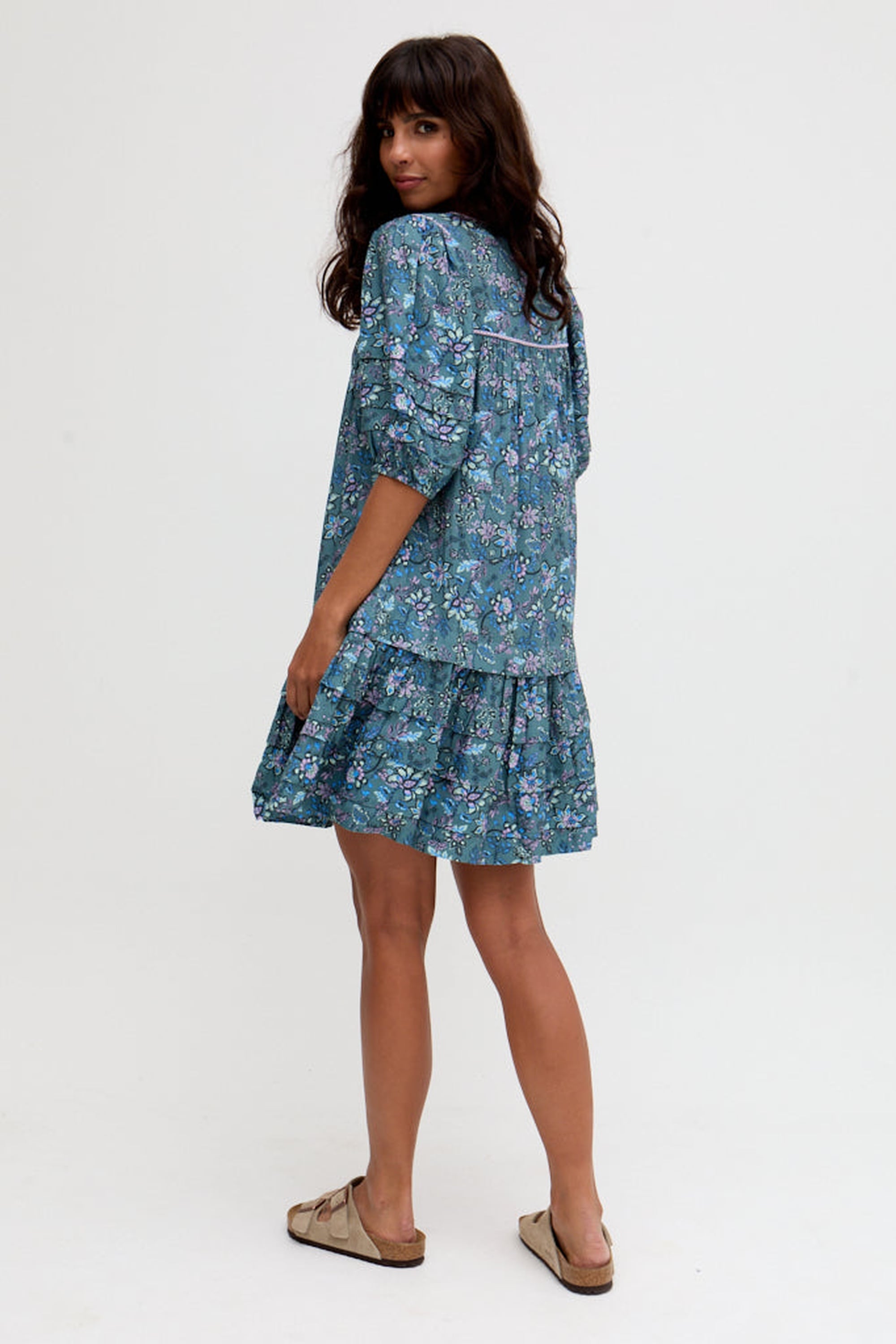 RAFFYA Midikleid »Grace Tiered Hem Floral Printed Mini Dress Damen«