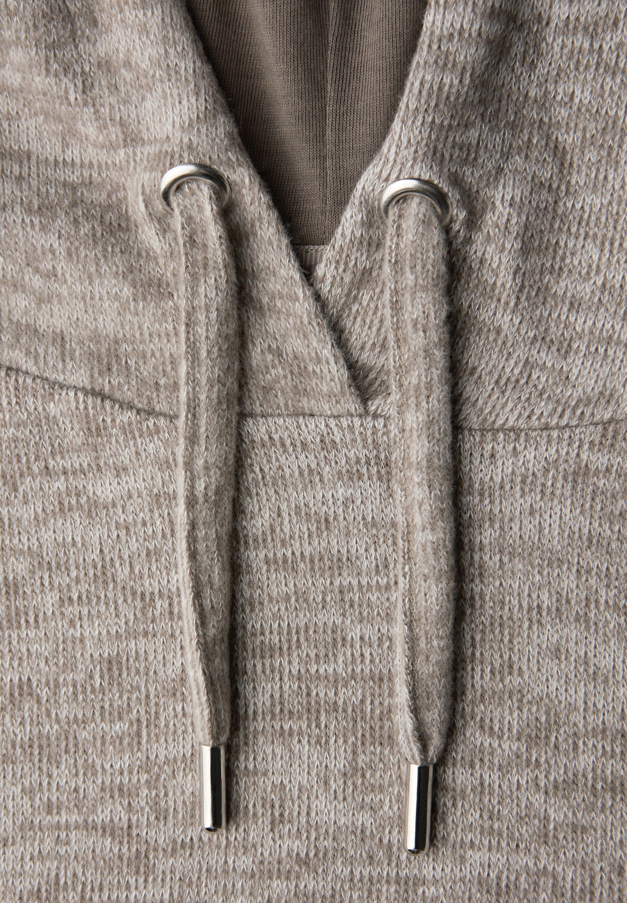 STREET ONE Kapuzenpullover mit Kapuze mit Tunnelzug und im Melange-Look