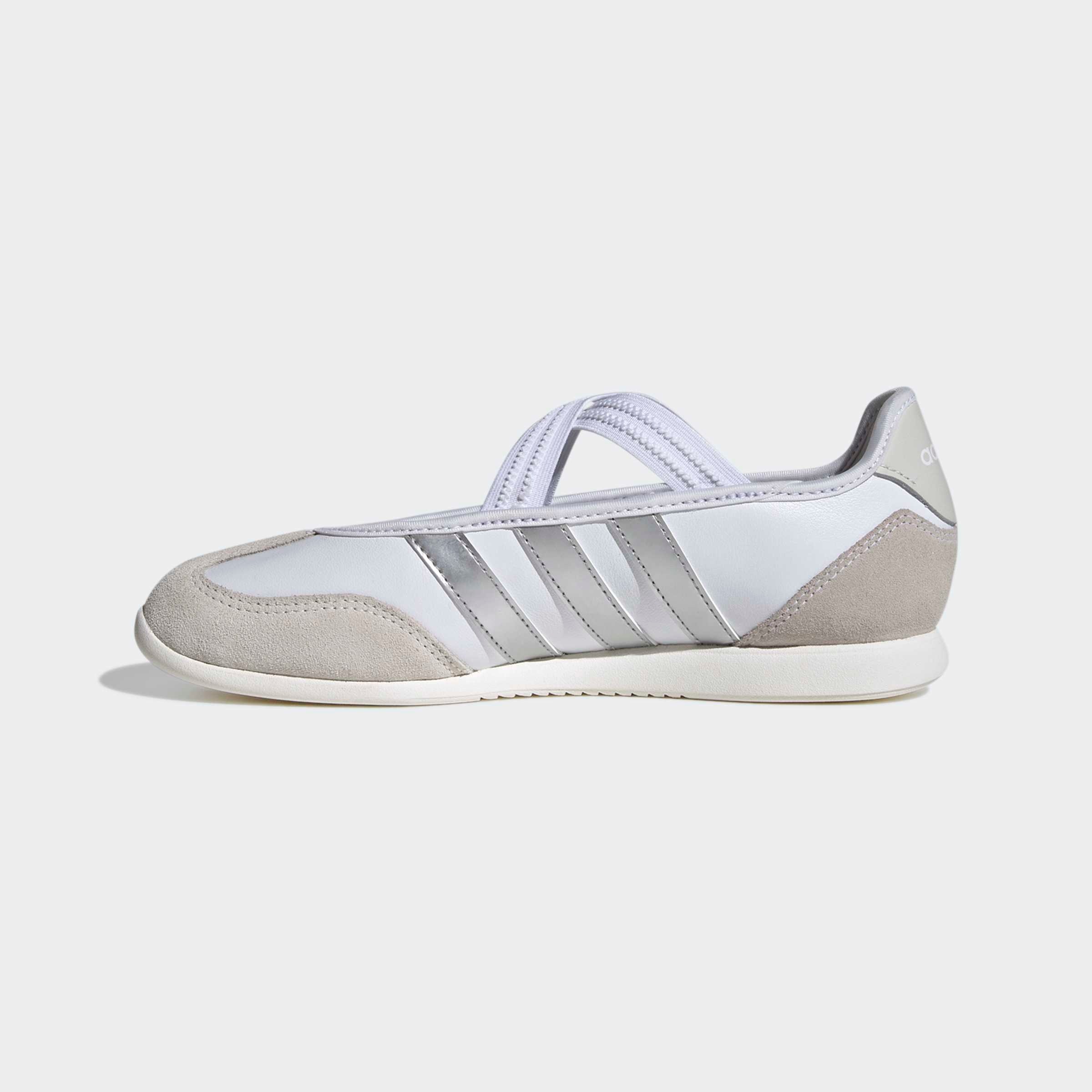 Sneaker Ballerinas ADIDAS SPORTSWEAR "BARREDA MARY JANE", Damen, Gr. 42,5, cloud weiß, silber metallic, sanftes weiß, Leder, Schuhe 2