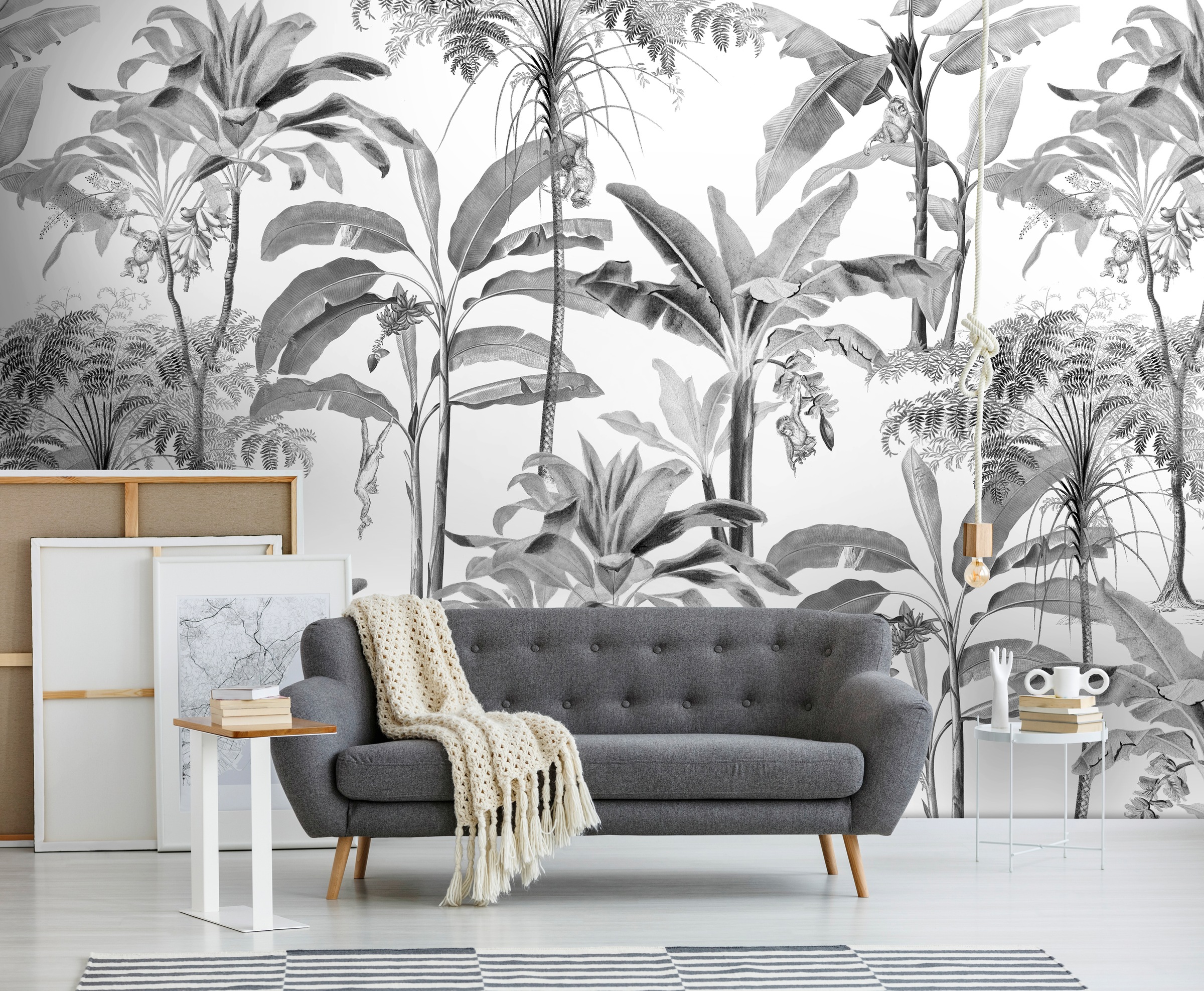 Art for the home Fototapete »Milou«, botanisch, Grau - 300x280cm