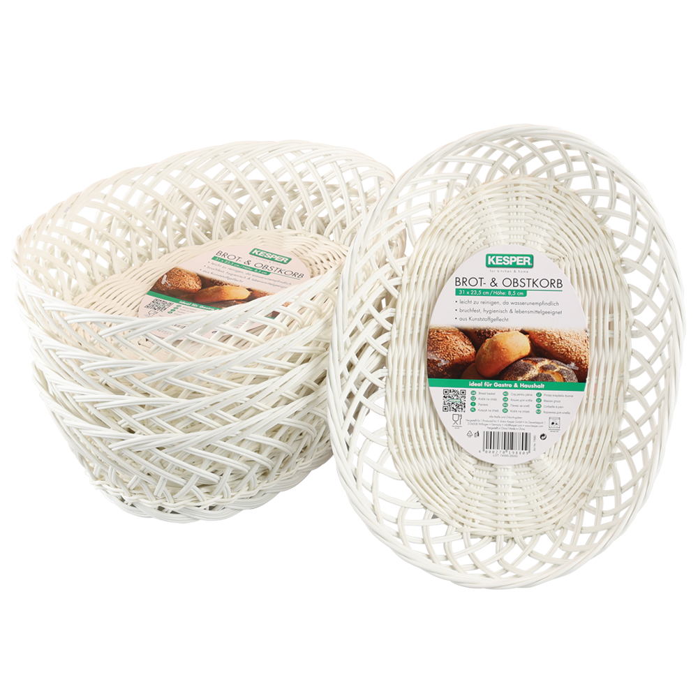 KESPER® Brotkorb »Brot- & Obstkorb, oval, 5er Set«, (Set, 5 tlg.), Breite ca. 31 cm