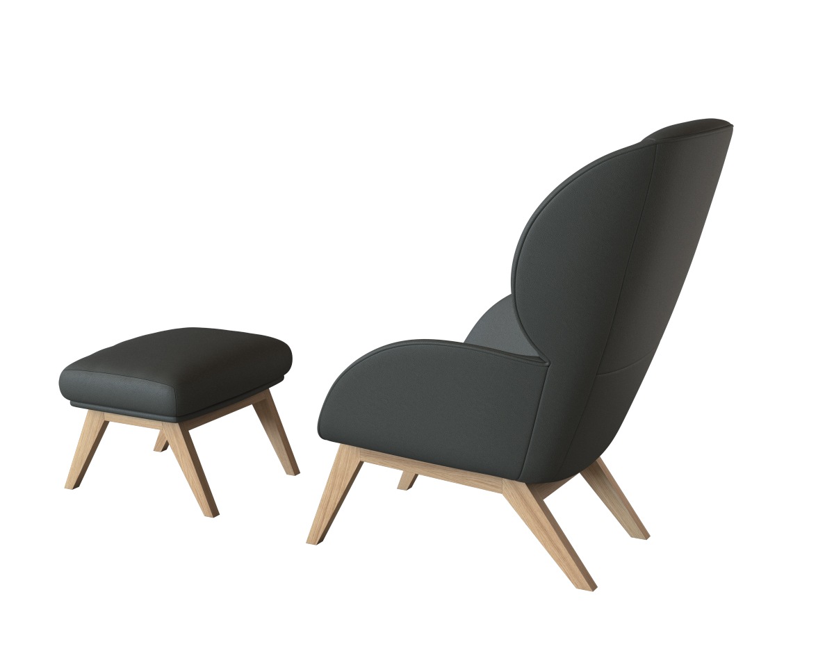 Thumbnail - FLEXLUX Ohrensessel "Adria" Stil & Komfort, organische Form, Fuß Eiche