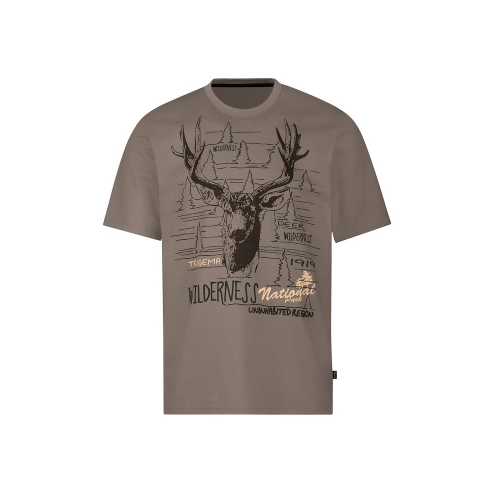 Trigema T-Shirt »TRIGEMA T-Shirt mit großem Hirsch-Print«, (1 tlg.)