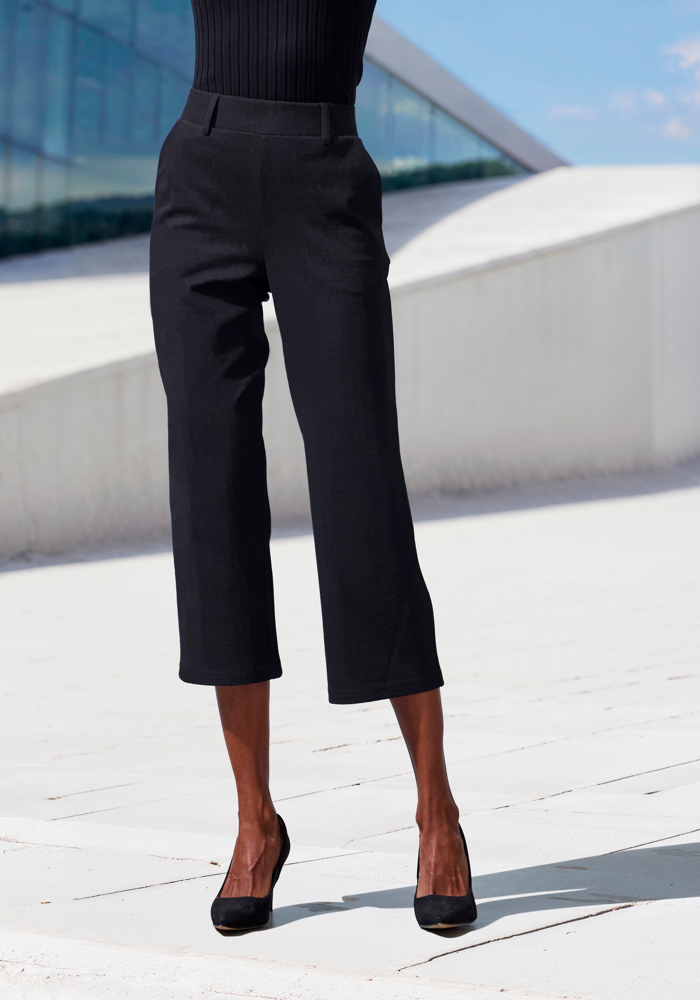 LASCANA Culotte mit Jacquard Strickmuster oder uni schwarz günstig online kaufen