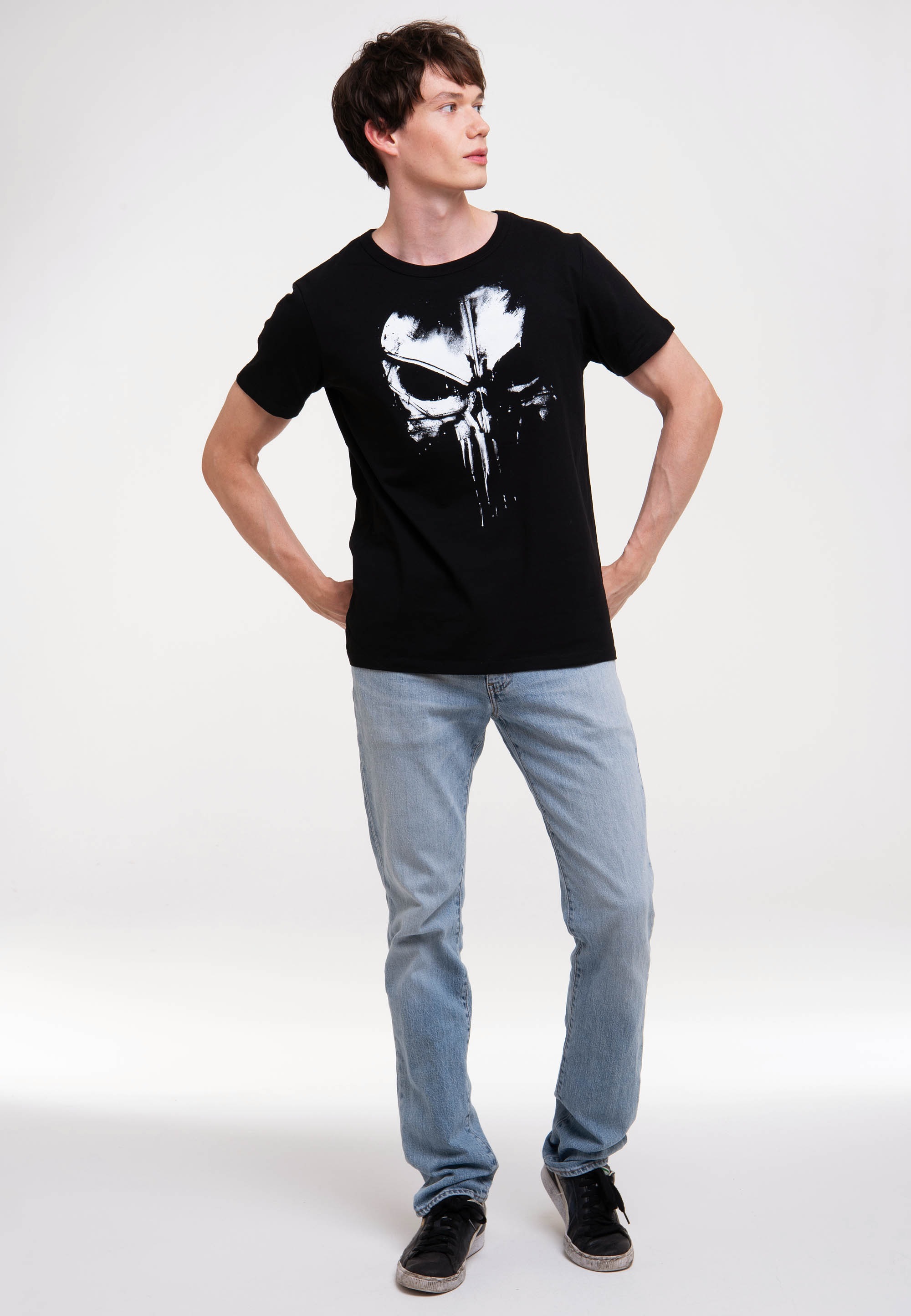 LOGOSHIRT T-Shirt »Marvel - Punisher Techno Skull«, mit lizenziertem Print