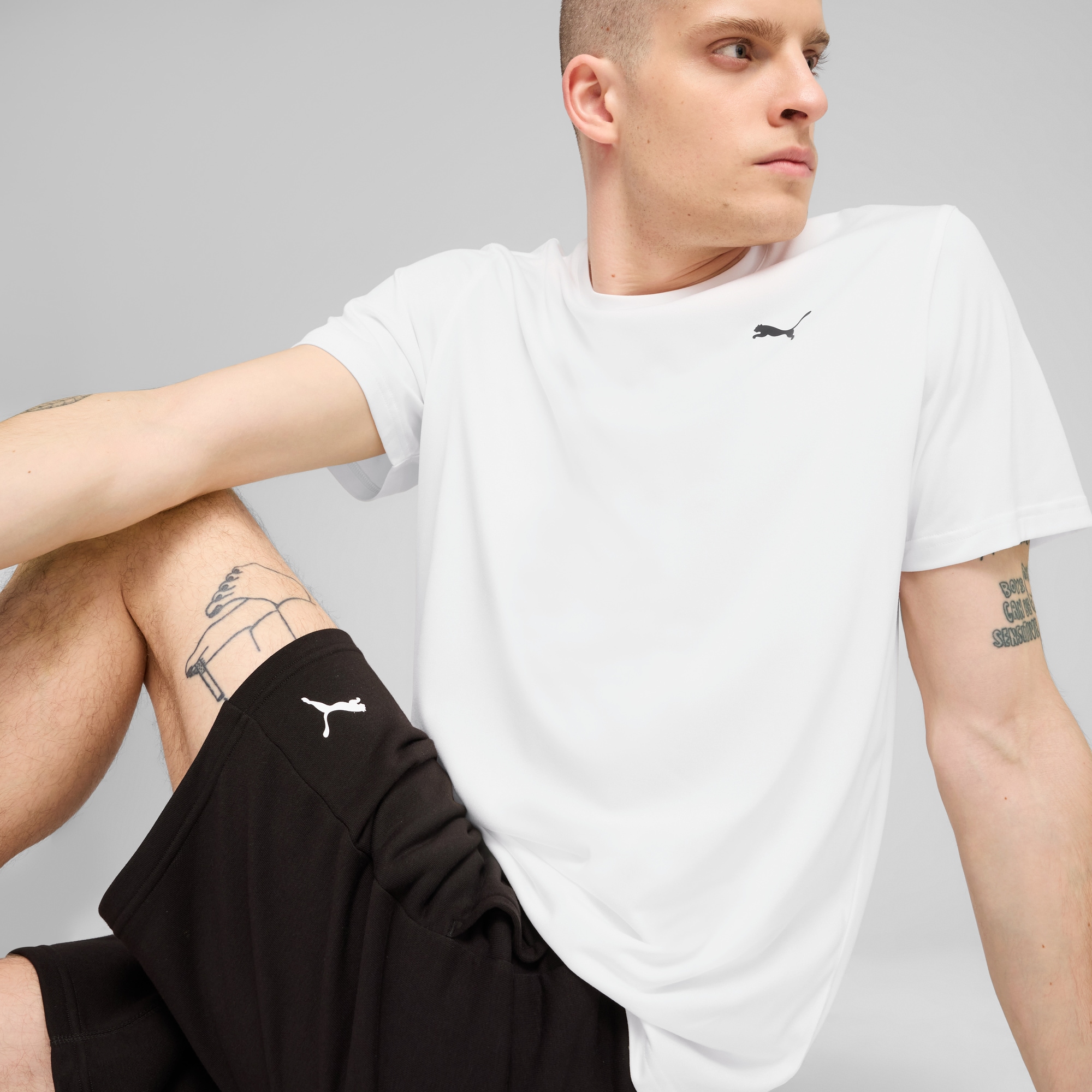 PUMA Trainingsshirt »M TAD ESSENTIALS SOLID CAT TEE (LC SMALL CAT)«