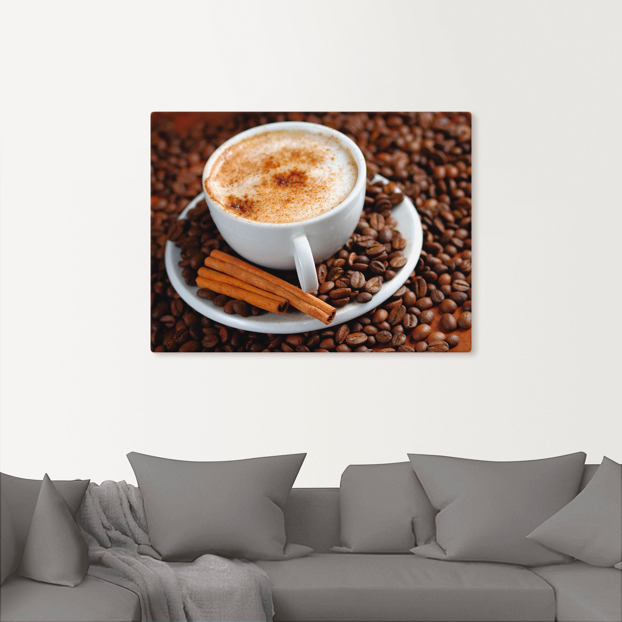 Artland Leinwandbild "Cappuccino - Kaffee" Getränke 1 Stk. tlg. als Alubild günstig online kaufen