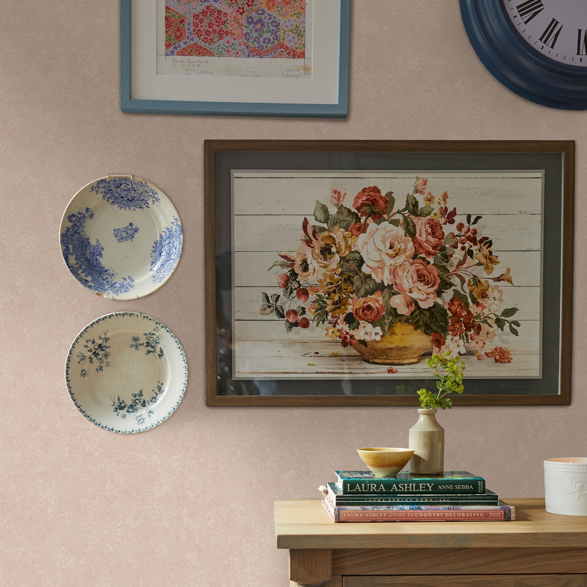 Laura Ashley Vliestapete "Brindley" Ton-in-Ton Glatt 10mx52cm (ca. 5m2)