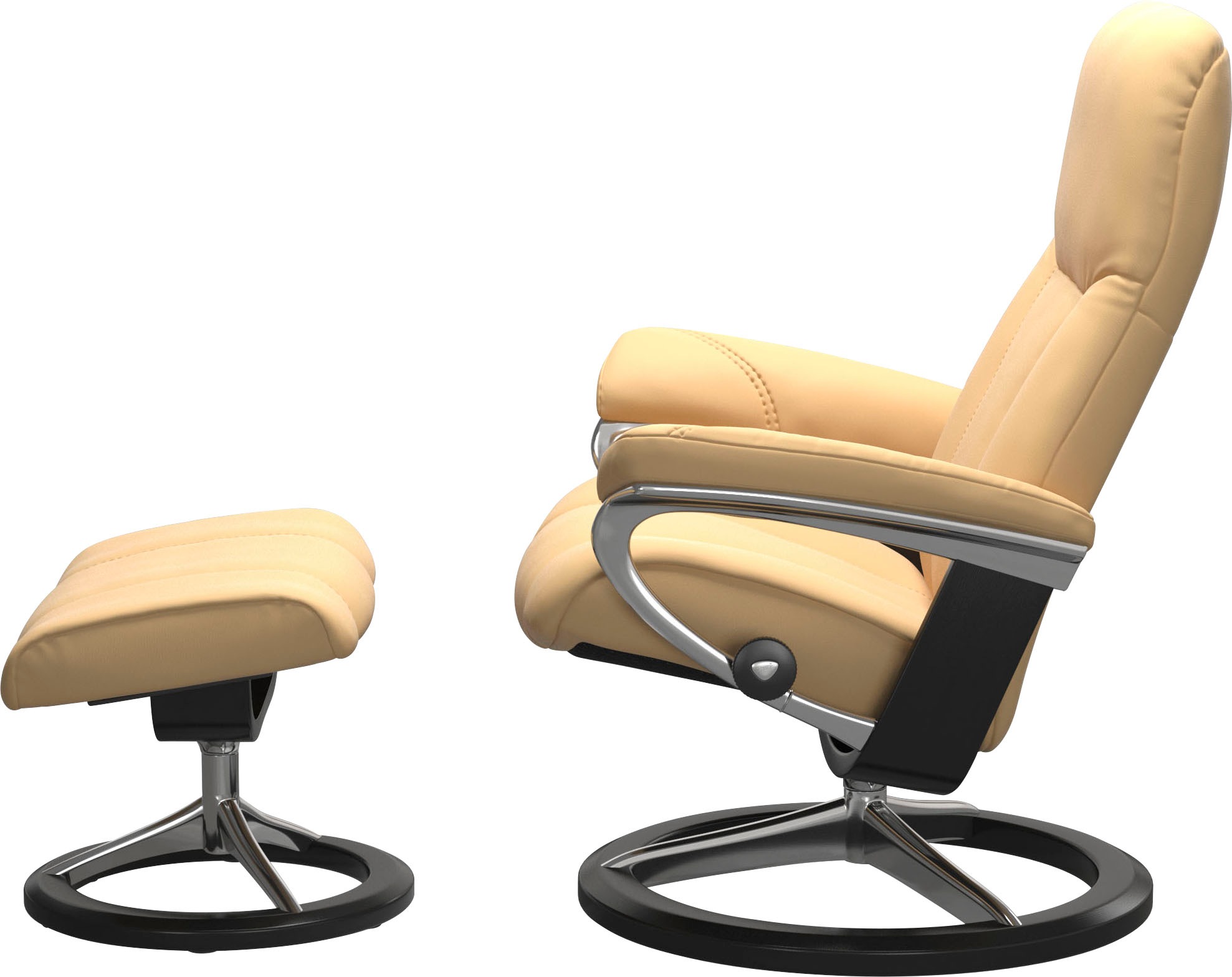 Stressless® Relaxsessel »Consul«, (Set, Relaxsessel mit Hocker), mit Hocker, mit Signature Base, Größe L, Gestell Schwarz