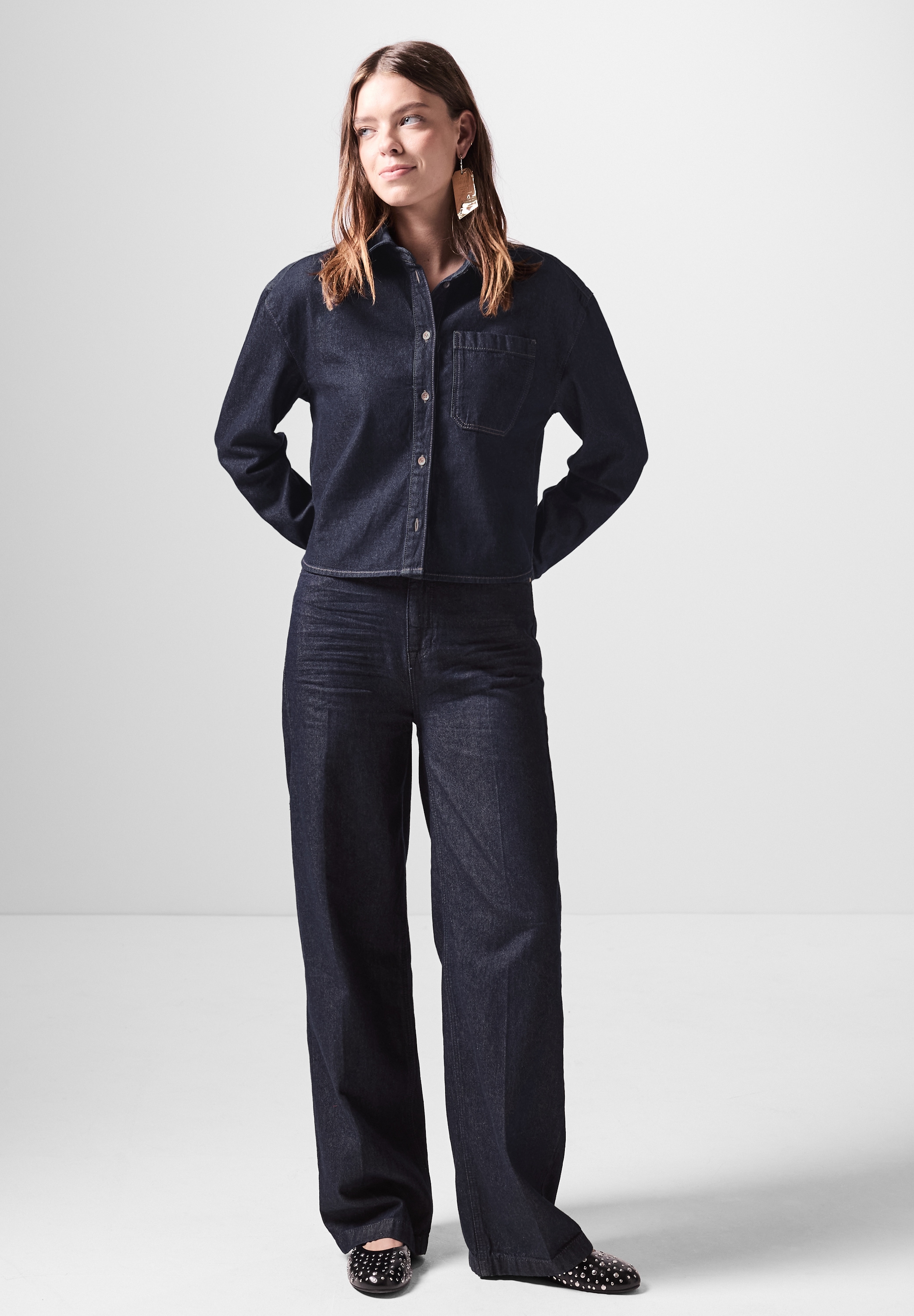 STREET ONE STUDIO Jeansbluse, mit Brusttasche