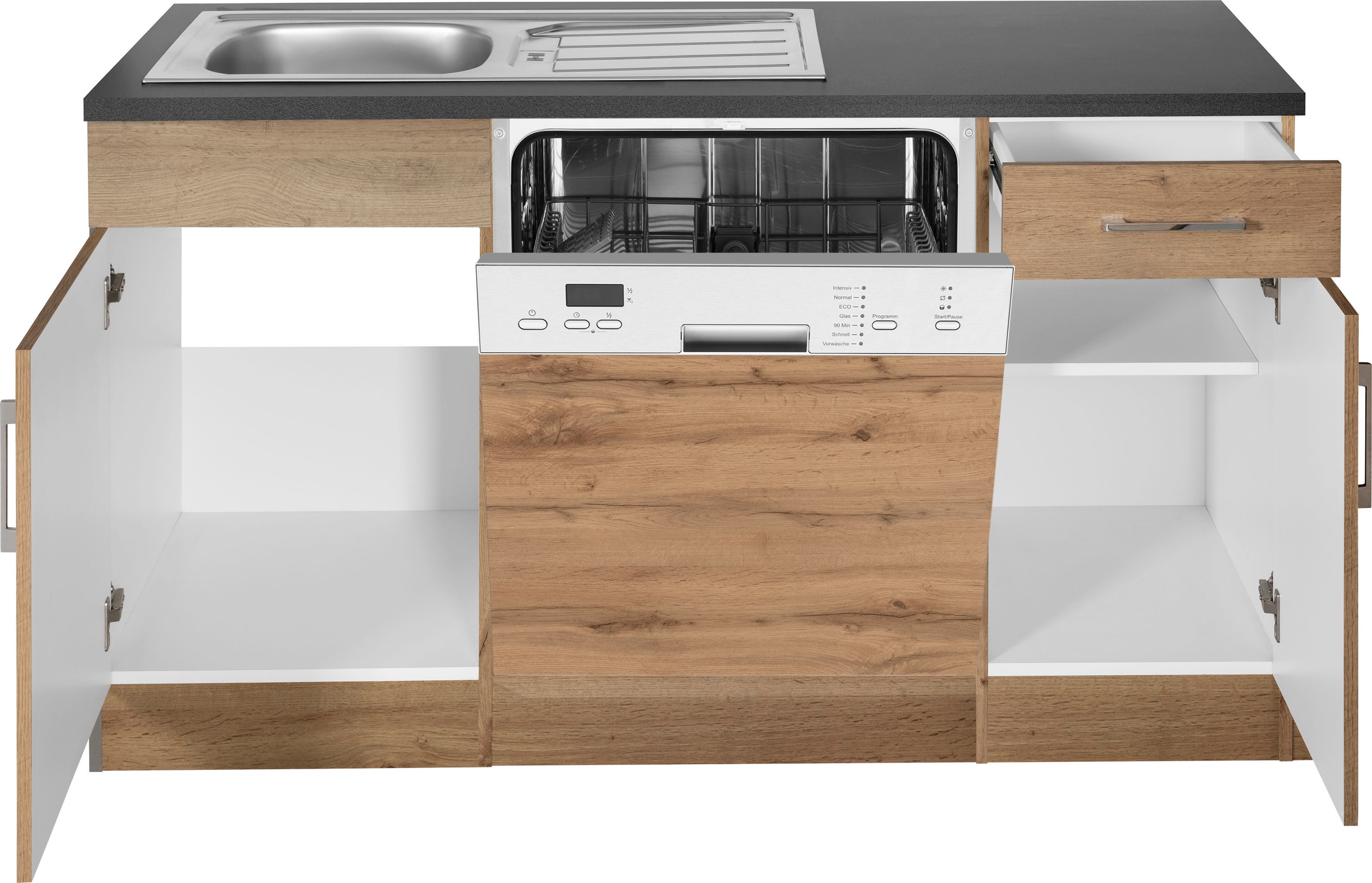 KOCHSTATION Winkelküche »KS-Colmar« mit E-Geräten, Stellbreite 210/360 cm