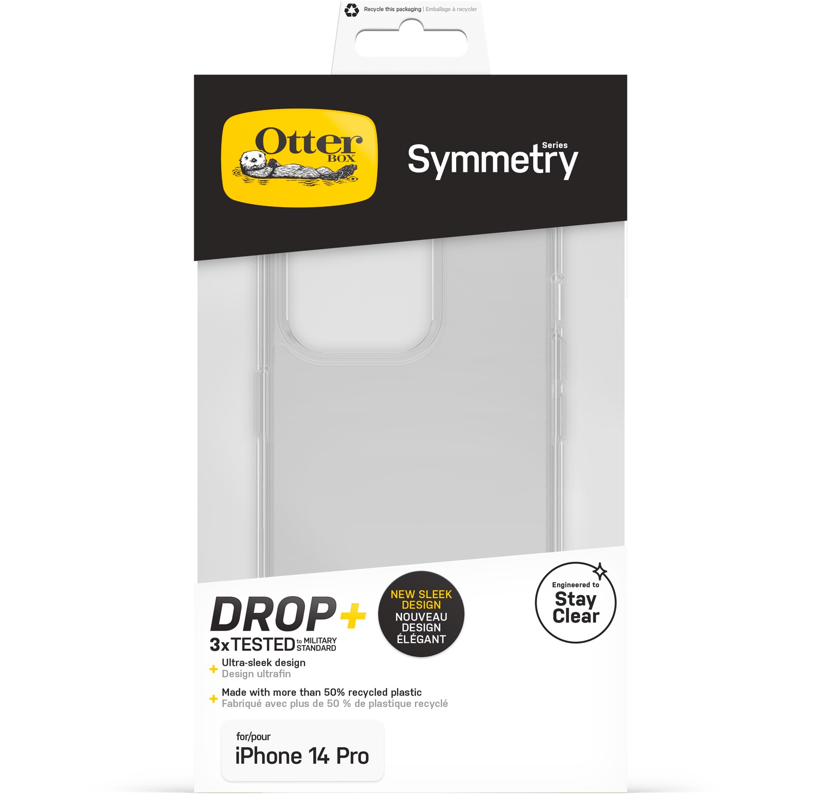Otterbox Handyhülle »Symmetry Clear für Apple iPhone 14 Pro«, iPhone 14 Pro, Backcover, Schutzhülle, Handyschutzhülle, Case, Schutzcase, stoßfest