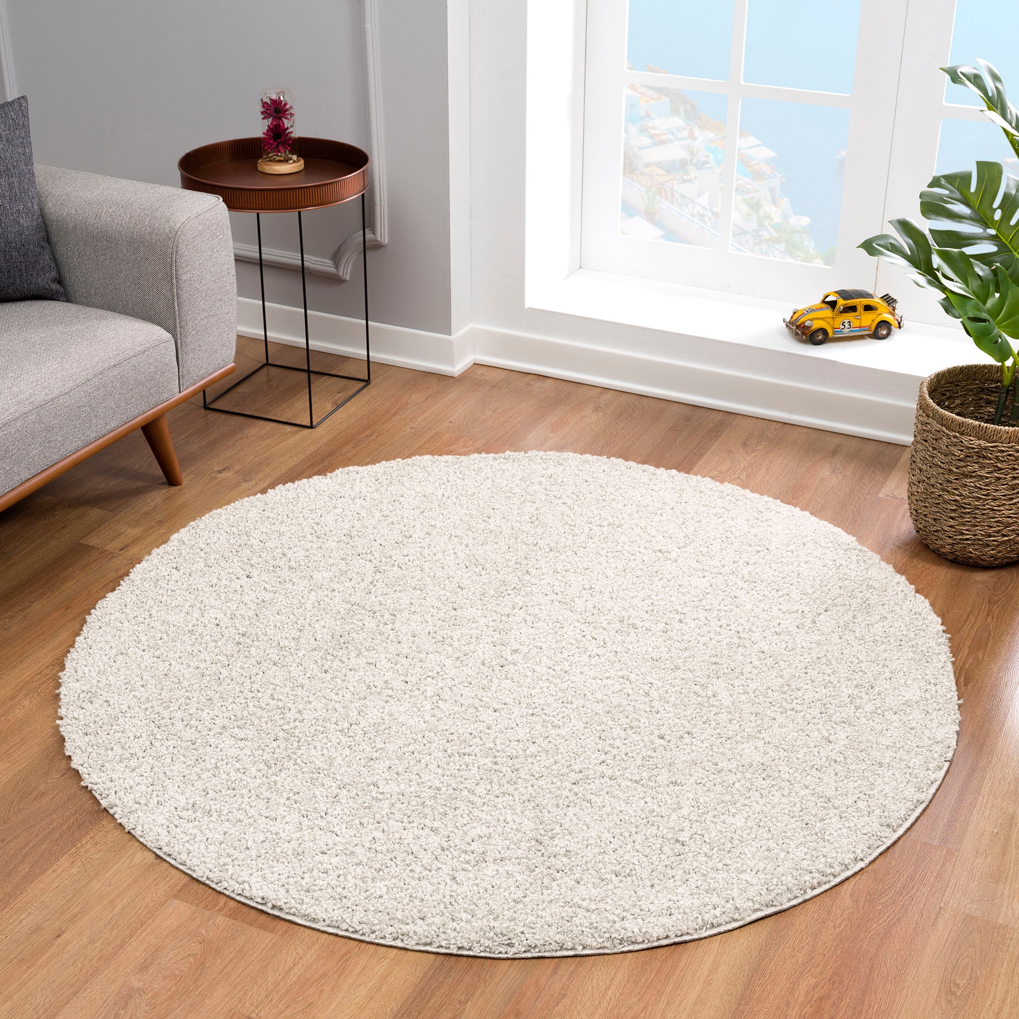 Sanat Hochflor-Teppich »LOCA«, rund, 30 mm Höhe, Wohnzimmer, Langflor, Shaggy, Schlafzimmer