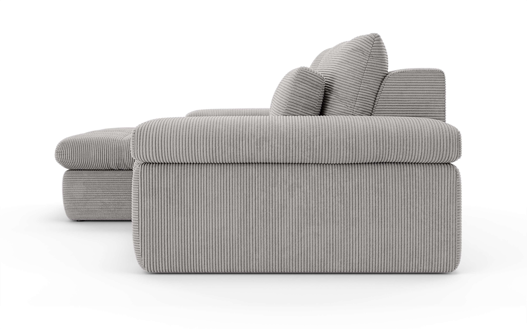 Home affaire Ecksofa »ALVERIE mit Recamiere, moderne Steppung, Maße: B/T/H 274/203/106 cm«, L-Form mit Wellenunterfederung, mit 4 Rückenkissen, pflegeleicht Stoff