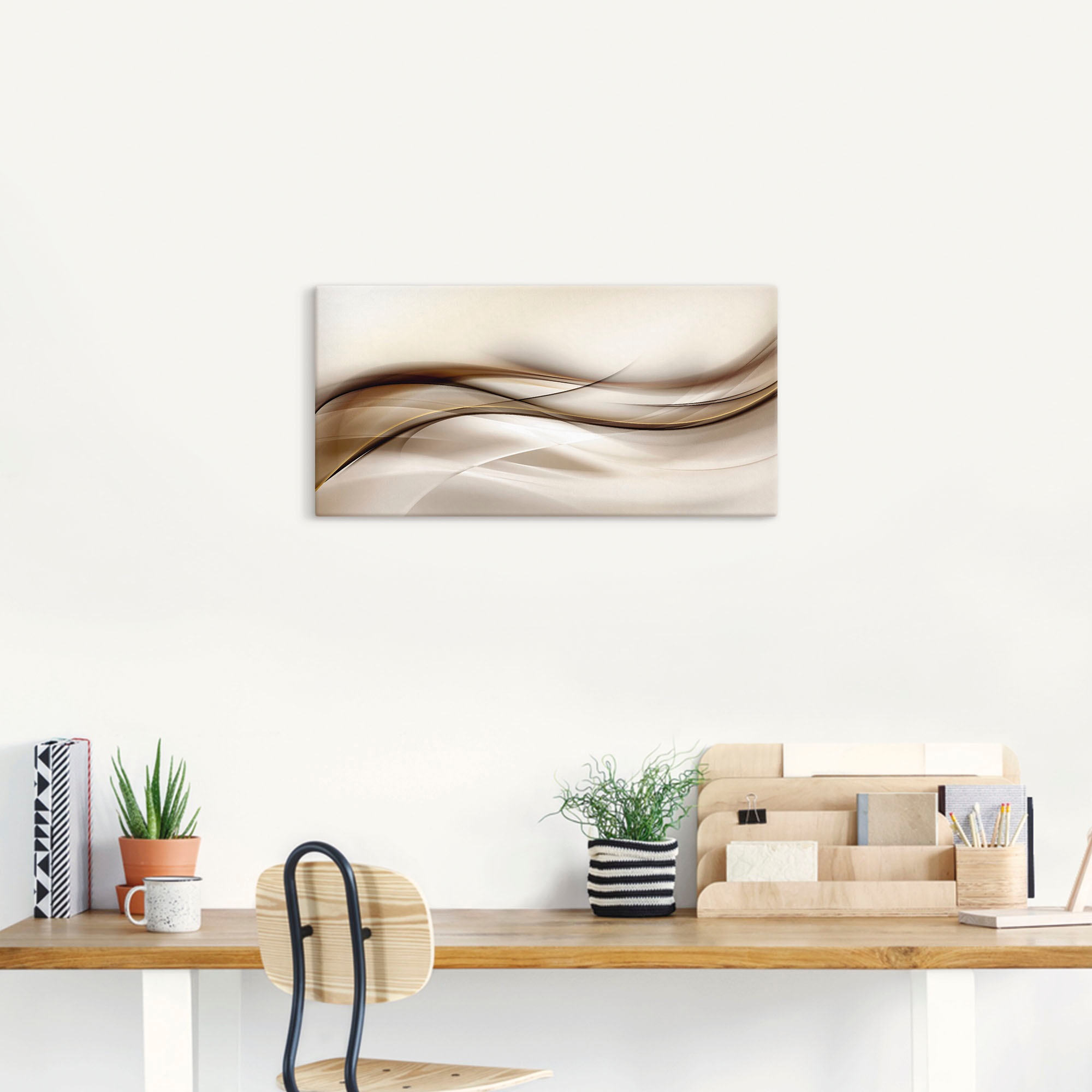 Artland Wandbild "Braune abstrakte Welle" Muster 1 Stk. tlg. als Alubild, L günstig online kaufen