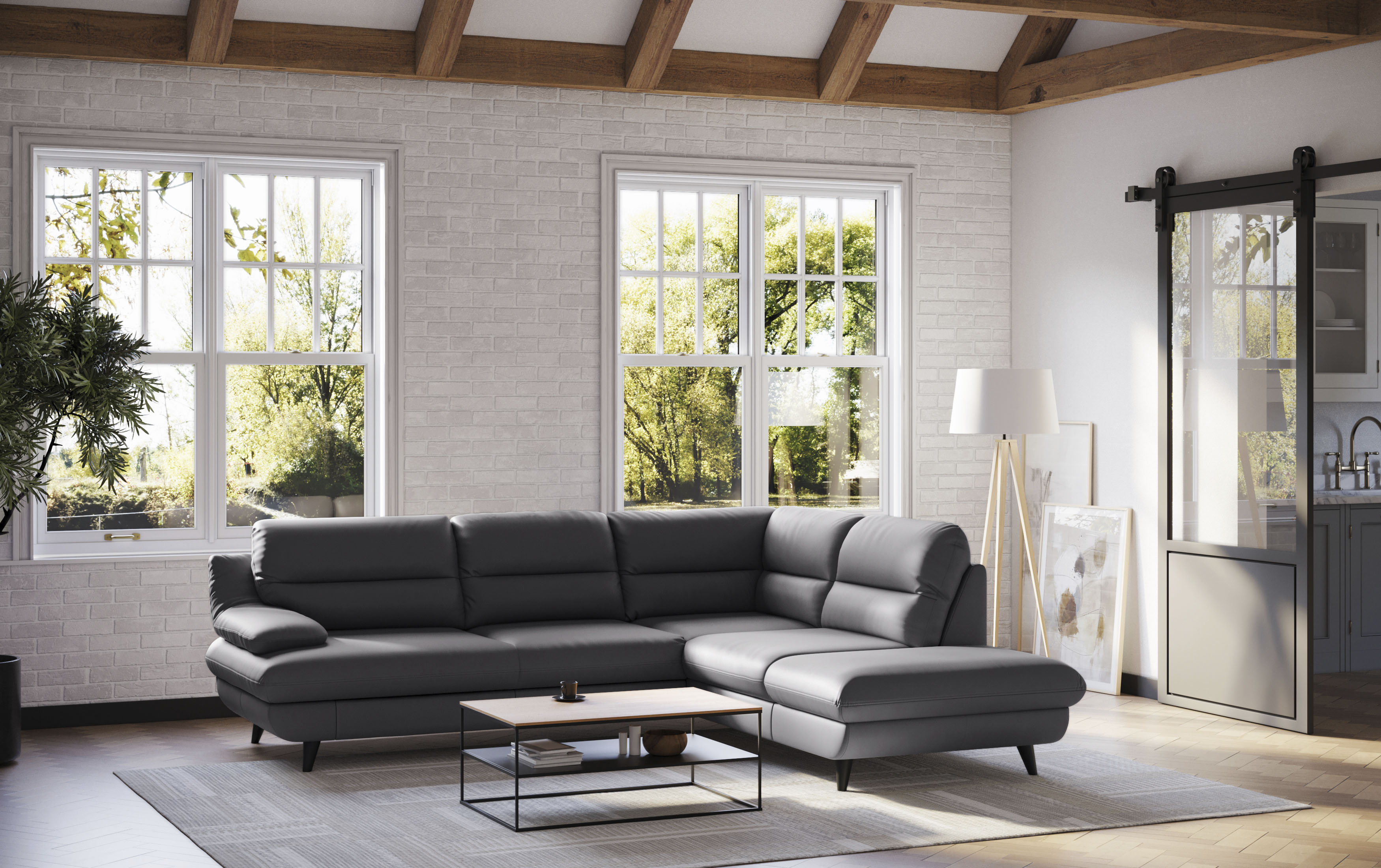 COTTA Ecksofa "Pike L-Form, B: 266 cm" optional Schlaffunktion & Bettkasten