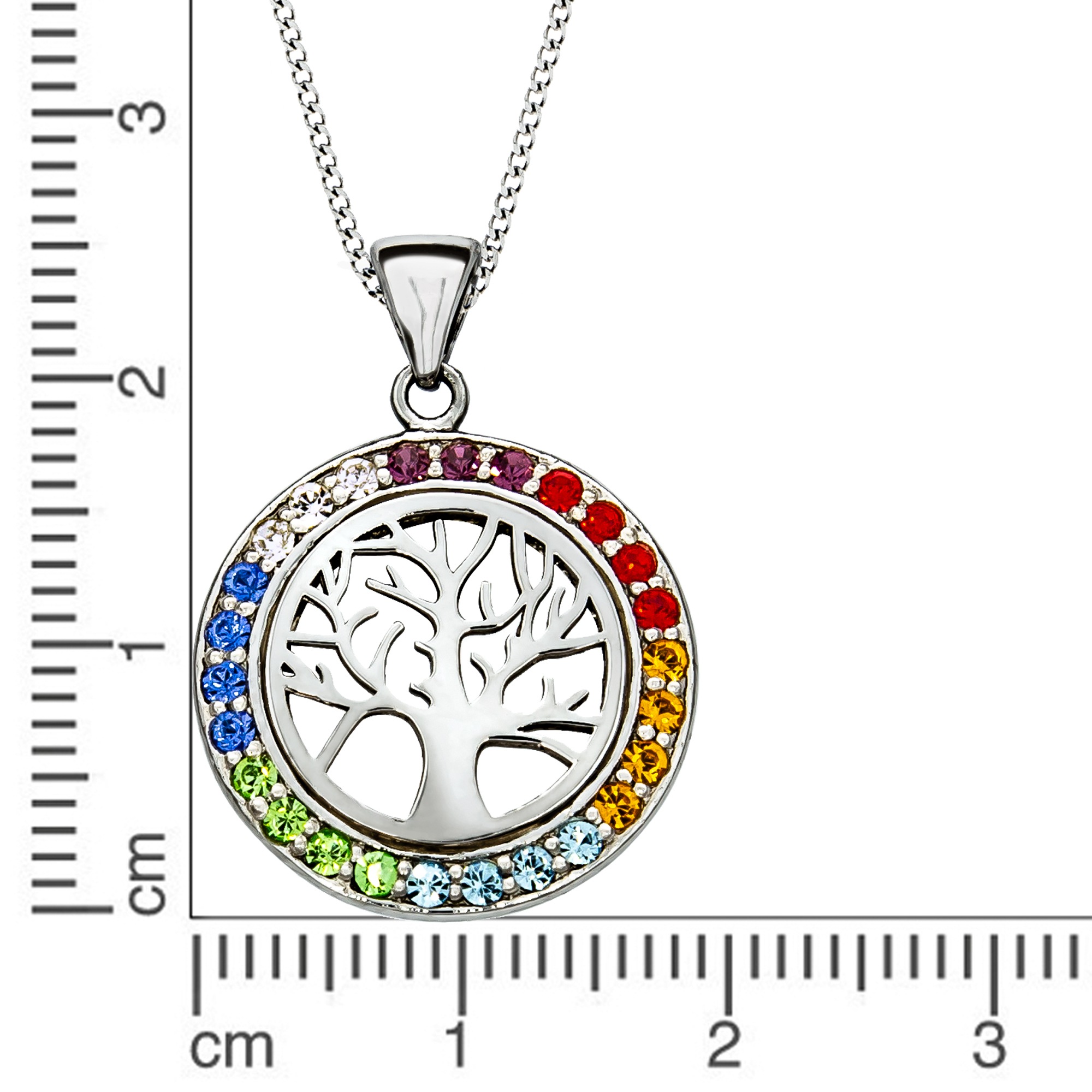 Zeeme Kette mit Anhänger »Silber 925 rhodiniert mit Lebensbaum-Motiv«