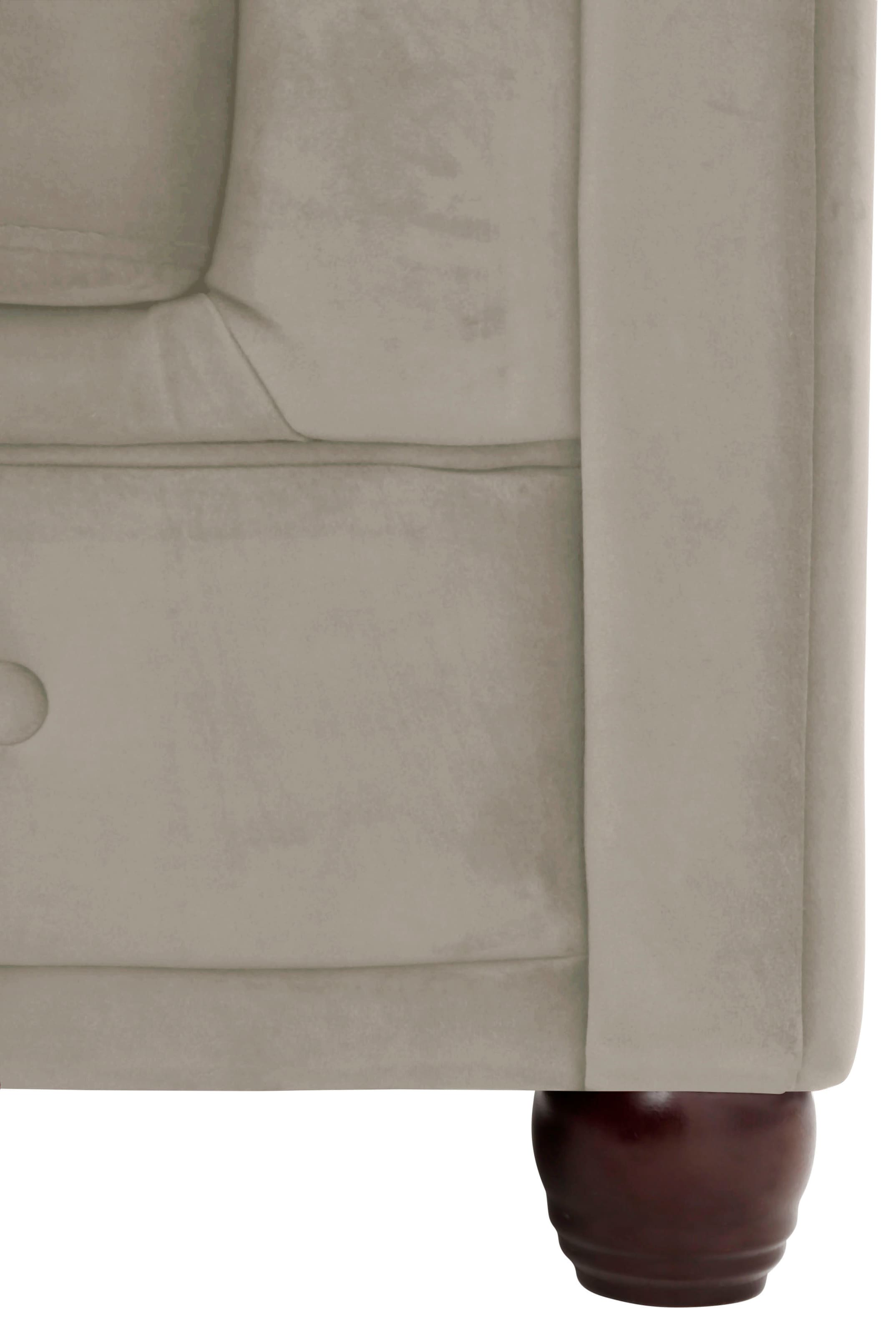 Home affaire Chesterfield-Sofa »New Castle L-Form«, hochwertige Knopfheftung in Chesterfield-Design, B/T/H: 255(171/72)