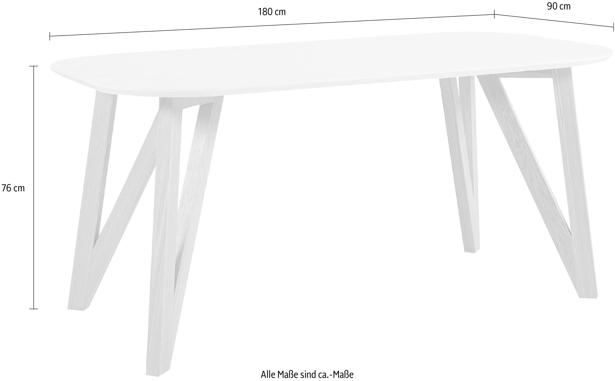 SalesFever Esstisch »Solna - Stilvoller Esstisch für Ihr Zuhause«, Massive Eichen-Haarnadelbeine: Natürliches Design-Statement