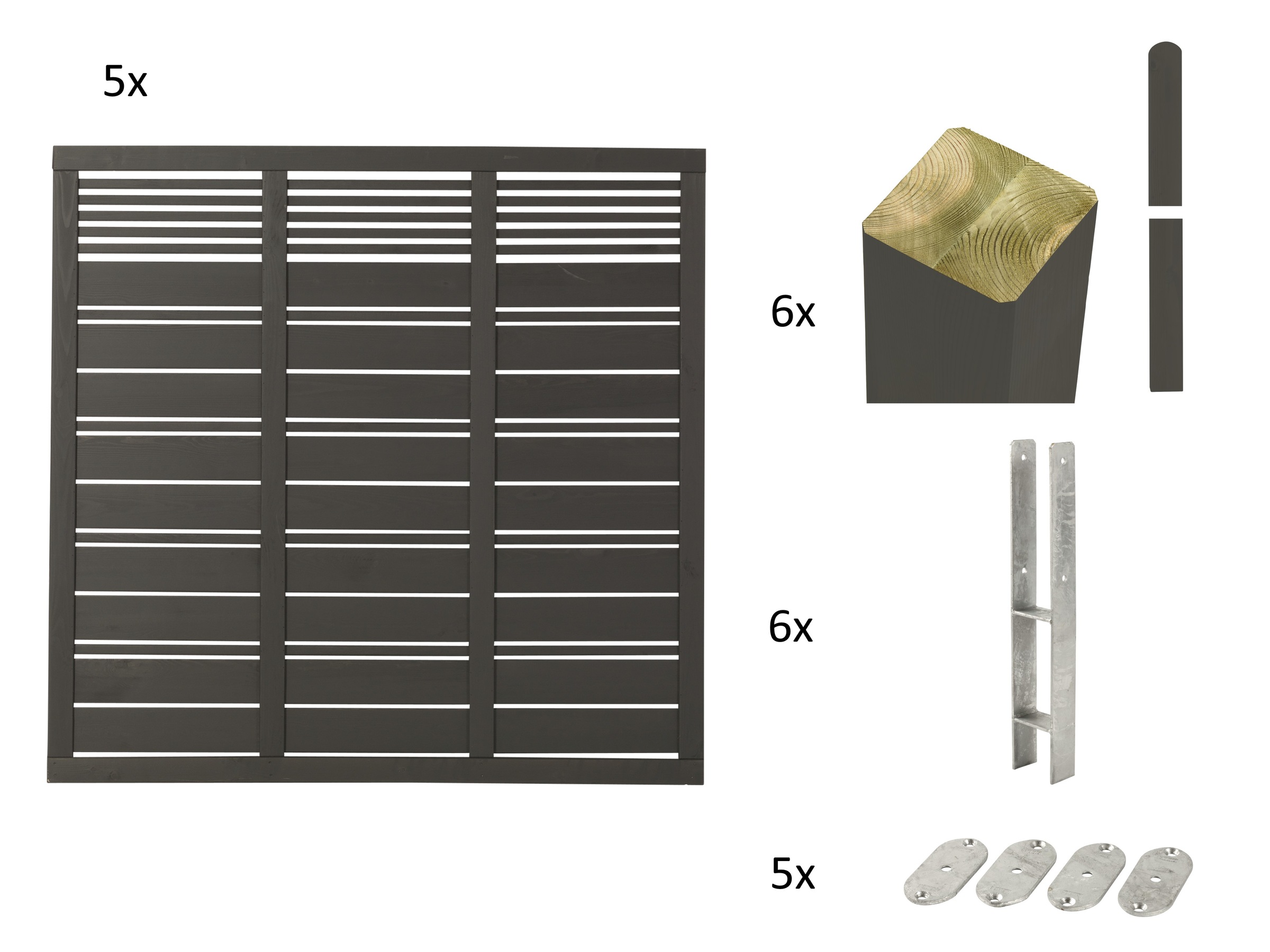 PLUS Sichtschutzelement »Silence«, Höhe: 170 cm, Gesamtlänge 5,64 bis 13,04 m, zum Einbetonieren