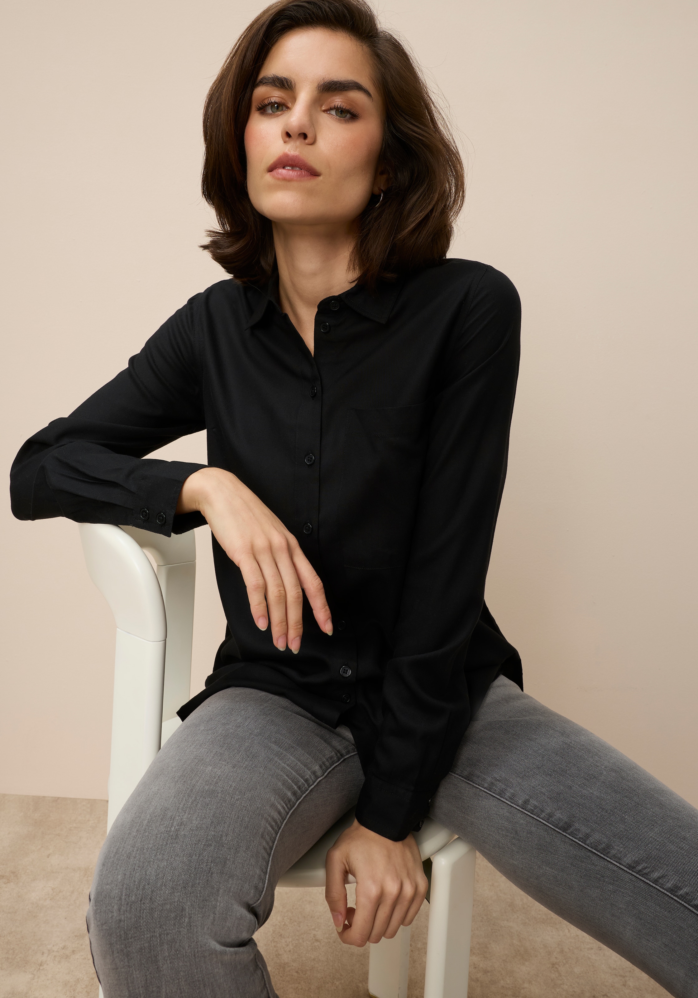 Tamaris Hemdbluse im Oversize-Look mit Taschen günstig online kaufen